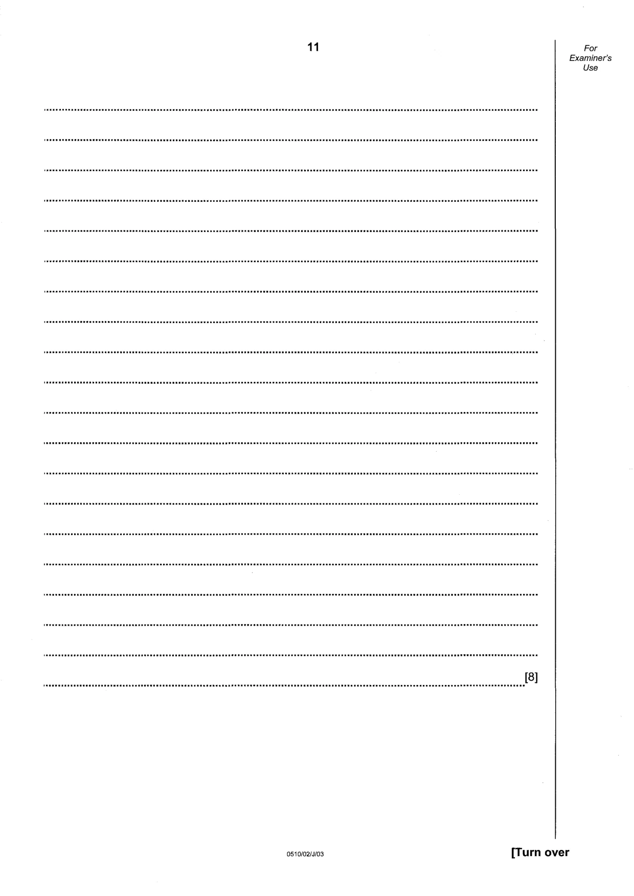 Cambridge IGCSE English - Second Language (oral endorsement) 0510 2003 May/June Paper 2 · Variant 1 question paper, page 11 of 20