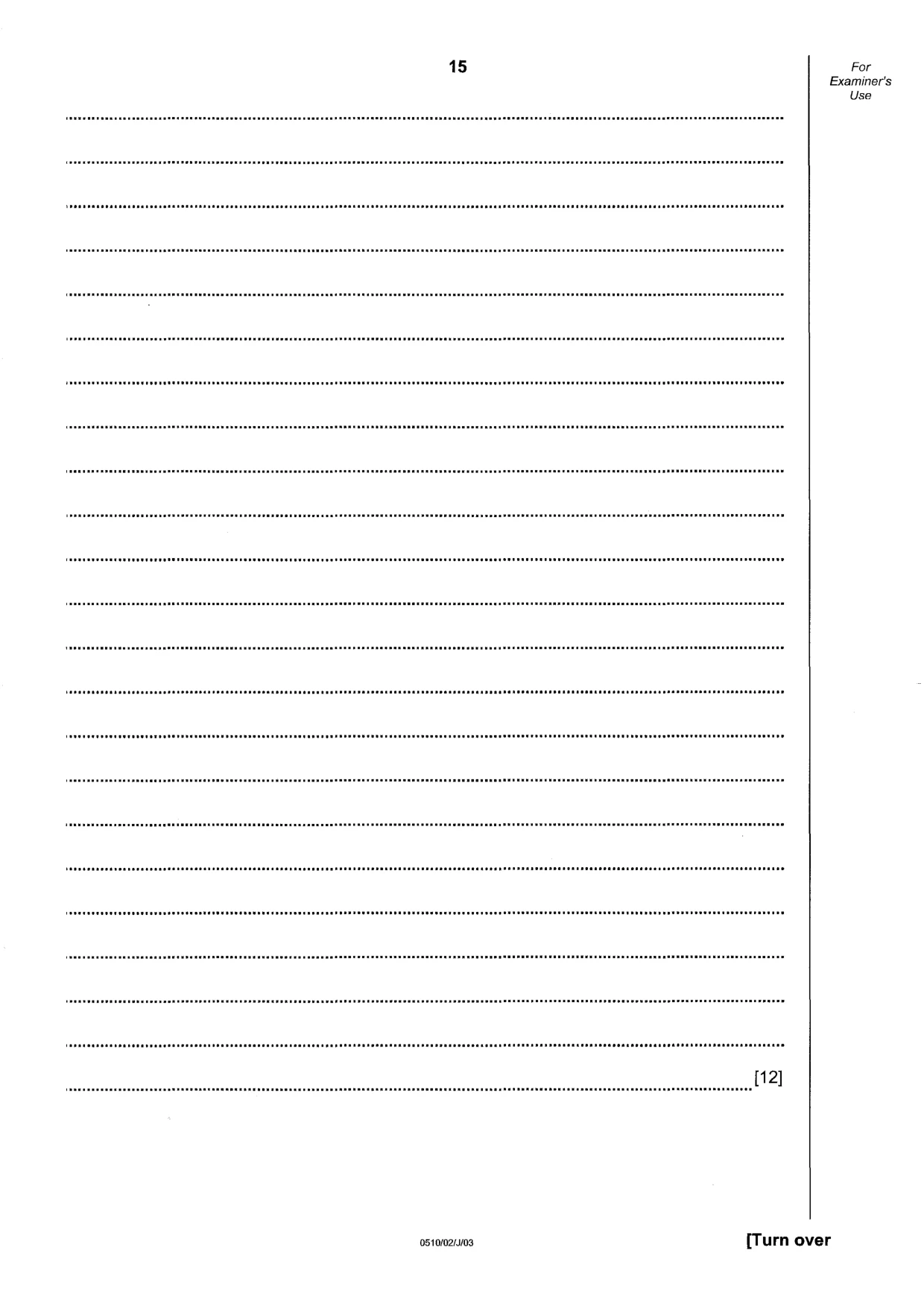 Cambridge IGCSE English - Second Language (oral endorsement) 0510 2003 May/June Paper 2 · Variant 1 question paper, page 15 of 20