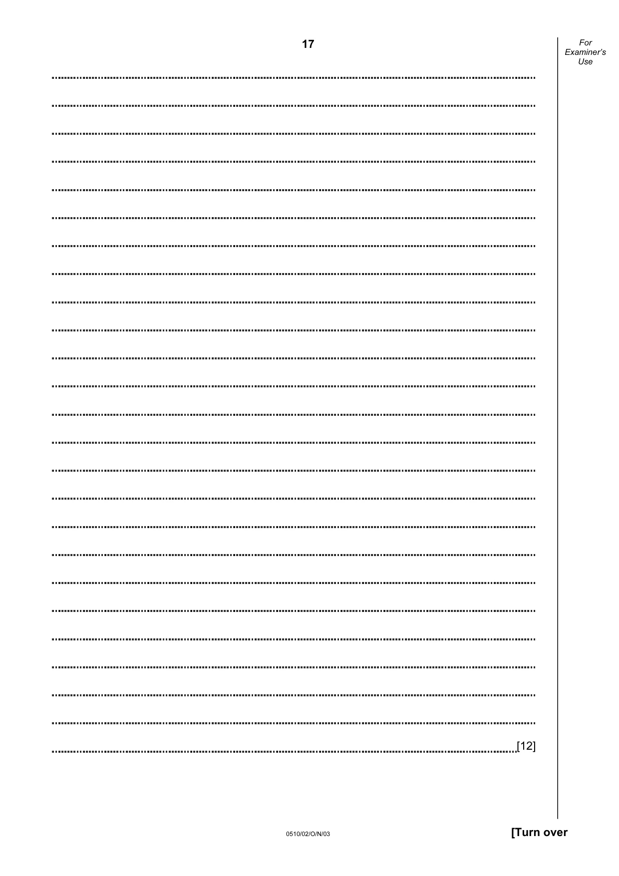 Cambridge IGCSE English - Second Language (oral endorsement) 0510 2003 Oct/Nov Paper 2 · Variant 1 question paper, page 17 of 20