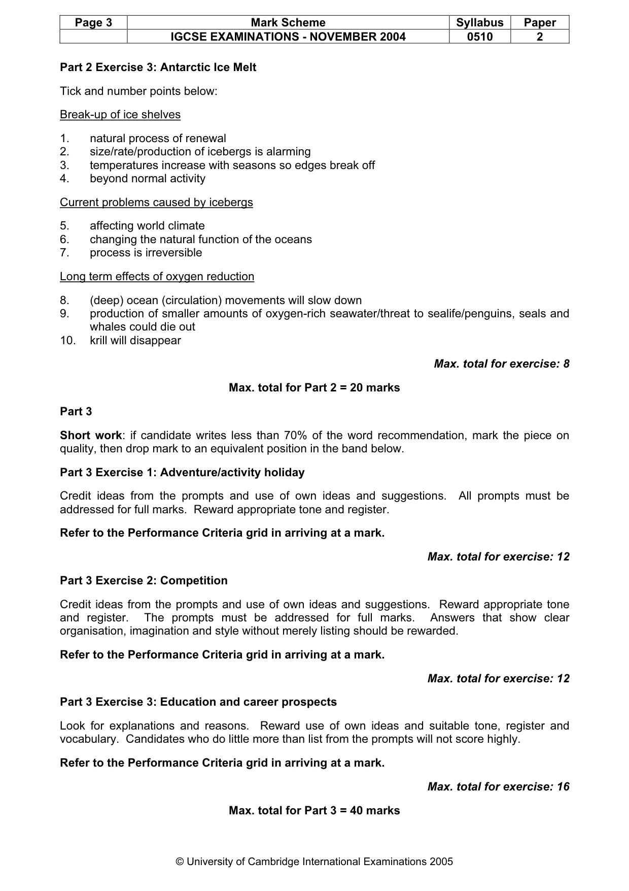 Mark scheme, page 6 of 7