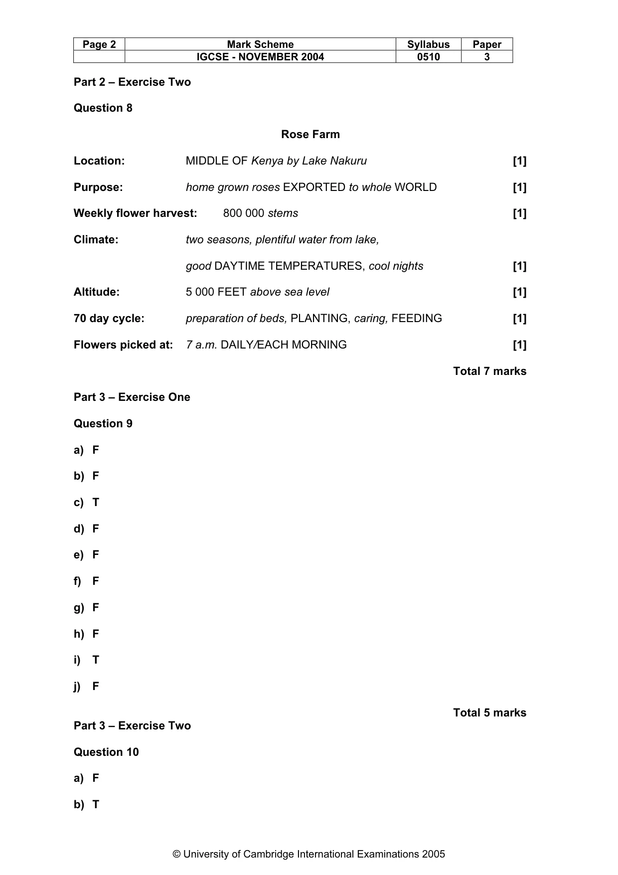 Mark scheme, page 5 of 16