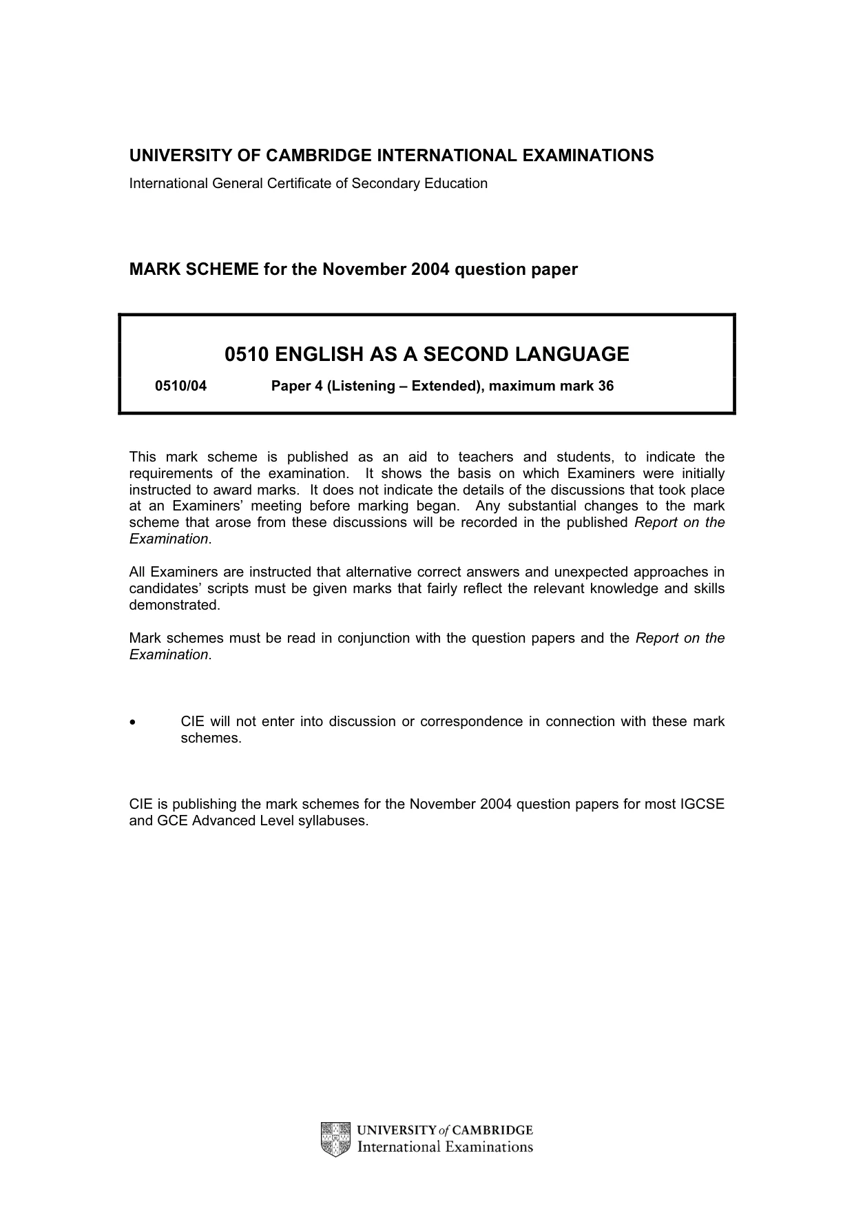 Mark scheme, page 1 of 15