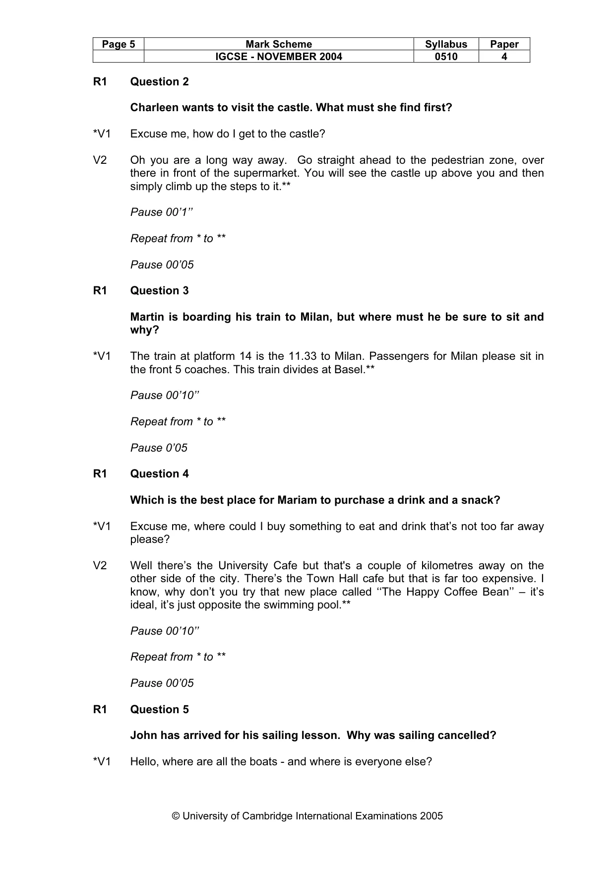 Mark scheme, page 8 of 15