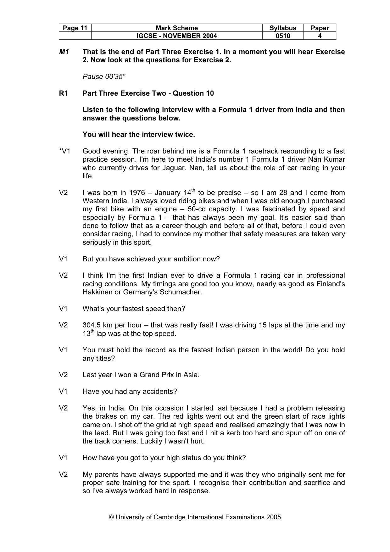 Mark scheme, page 14 of 15