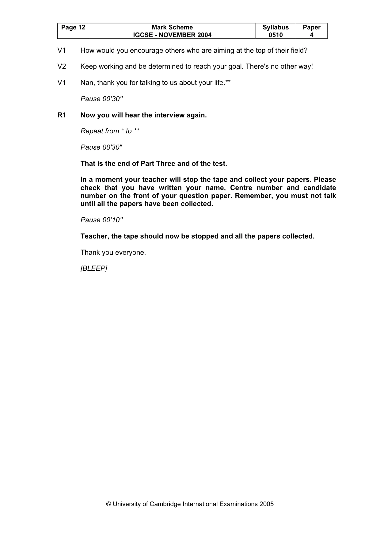 Mark scheme, page 15 of 15
