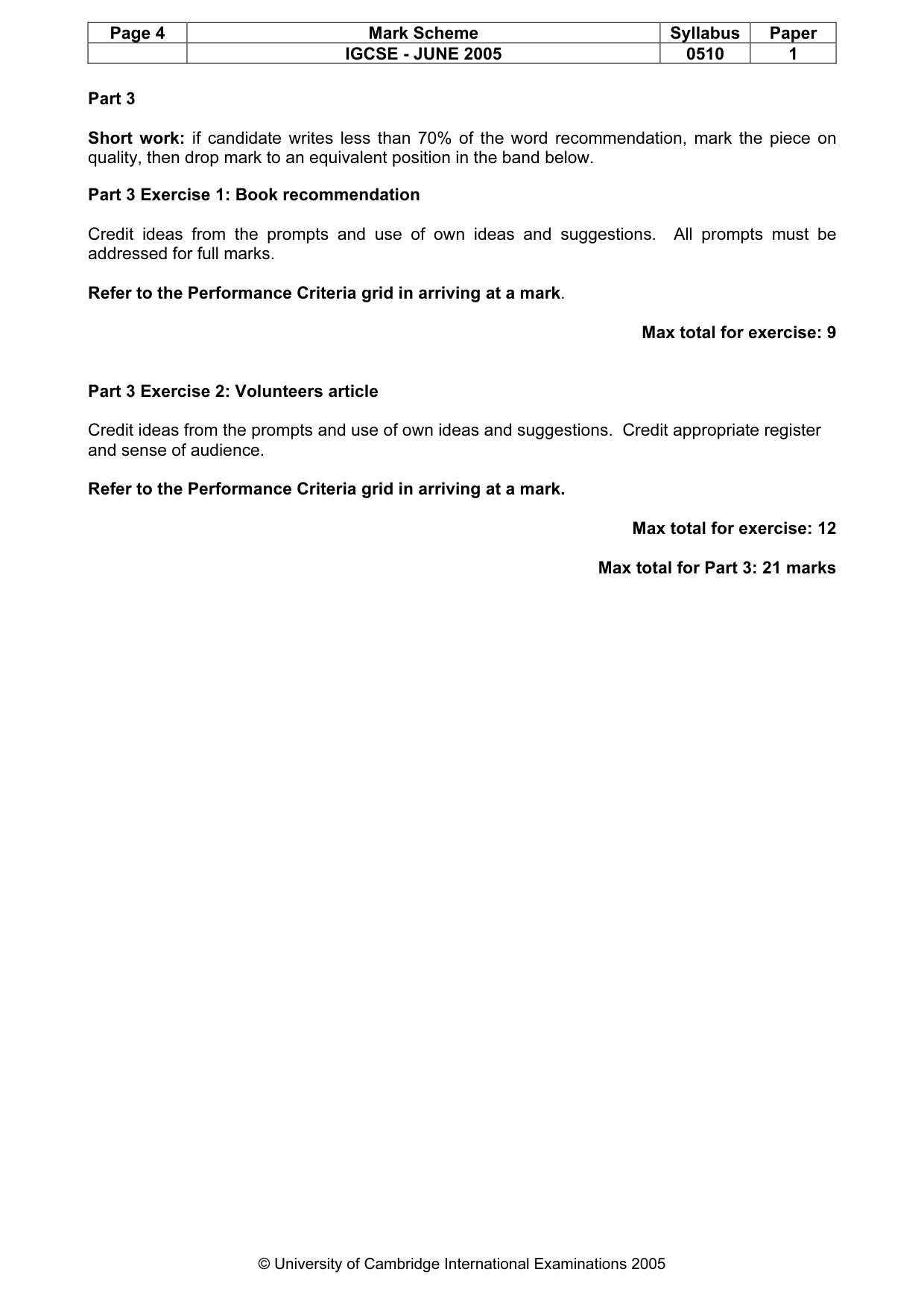Mark scheme, page 7 of 8