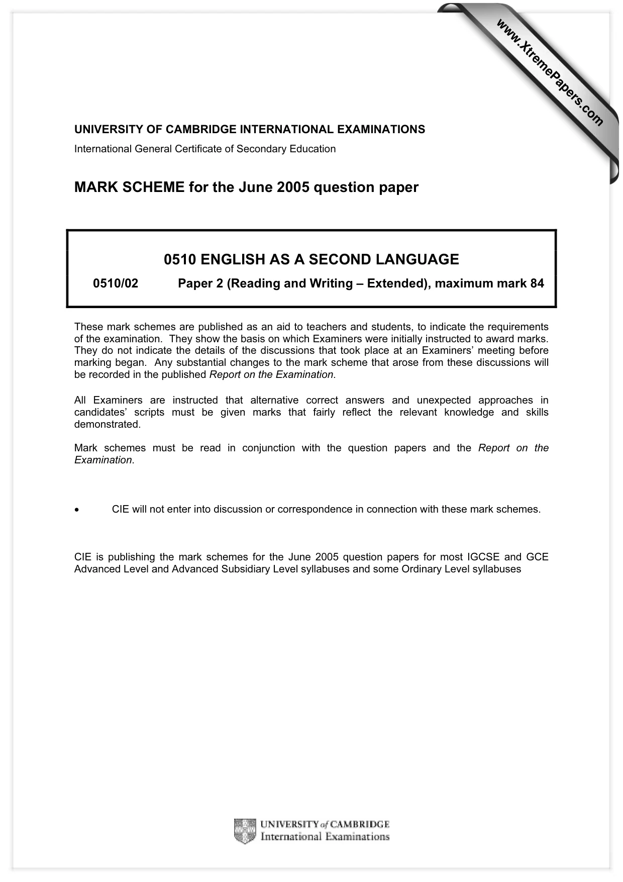 Mark scheme, page 1 of 8