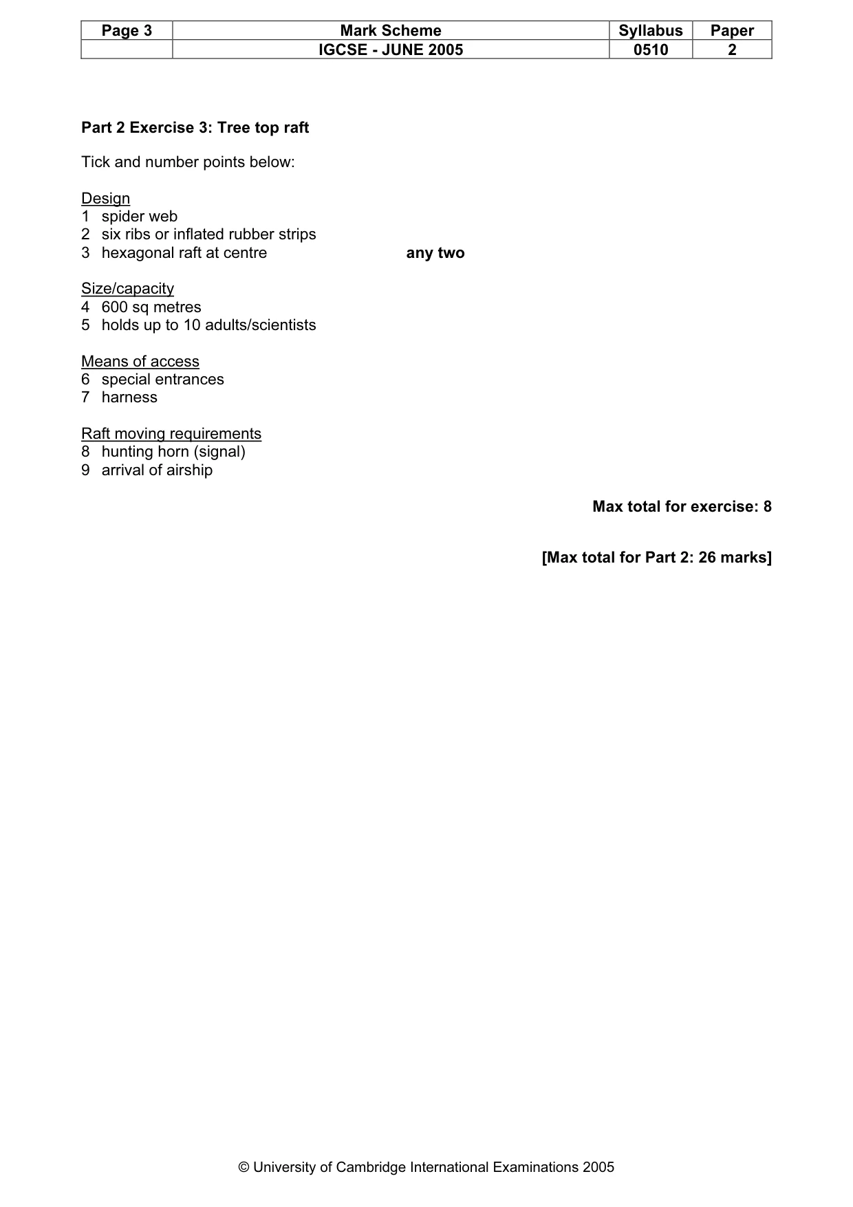 Mark scheme, page 6 of 8