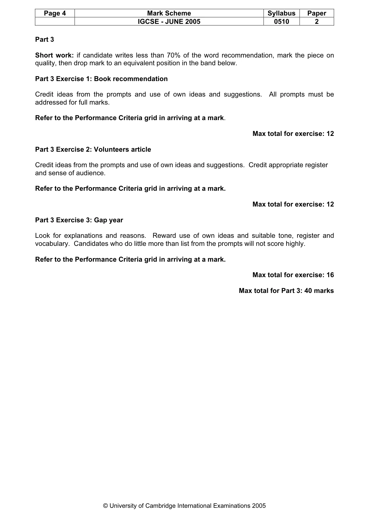 Mark scheme, page 7 of 8