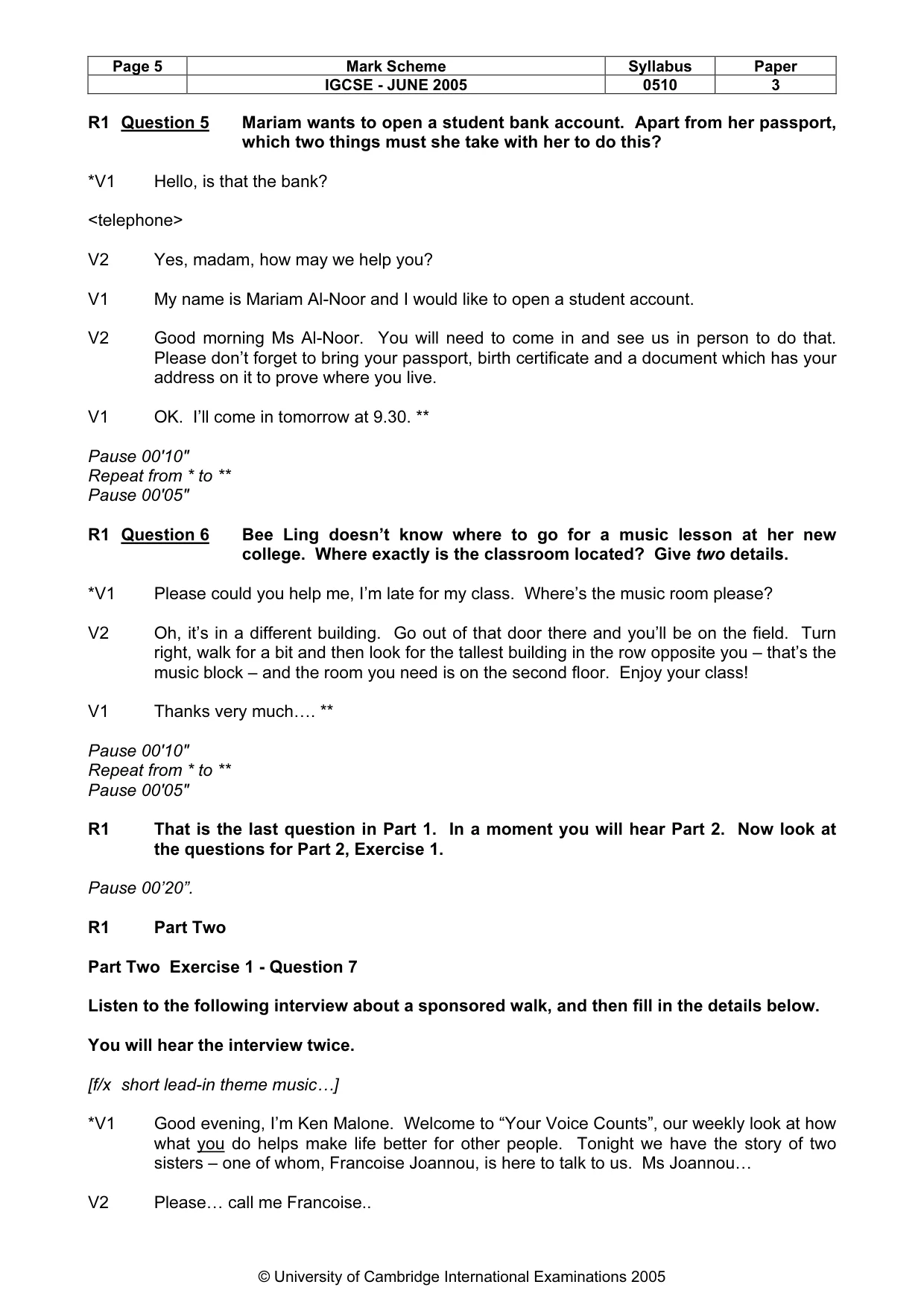 Mark scheme, page 8 of 14