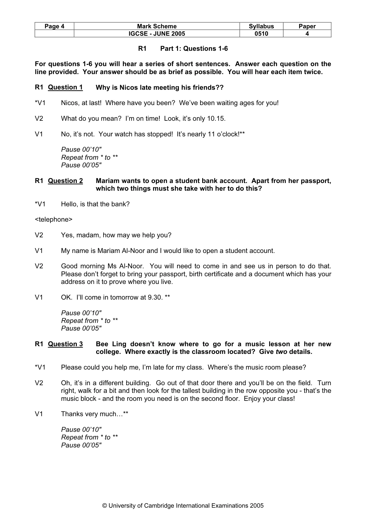 Mark scheme, page 7 of 14