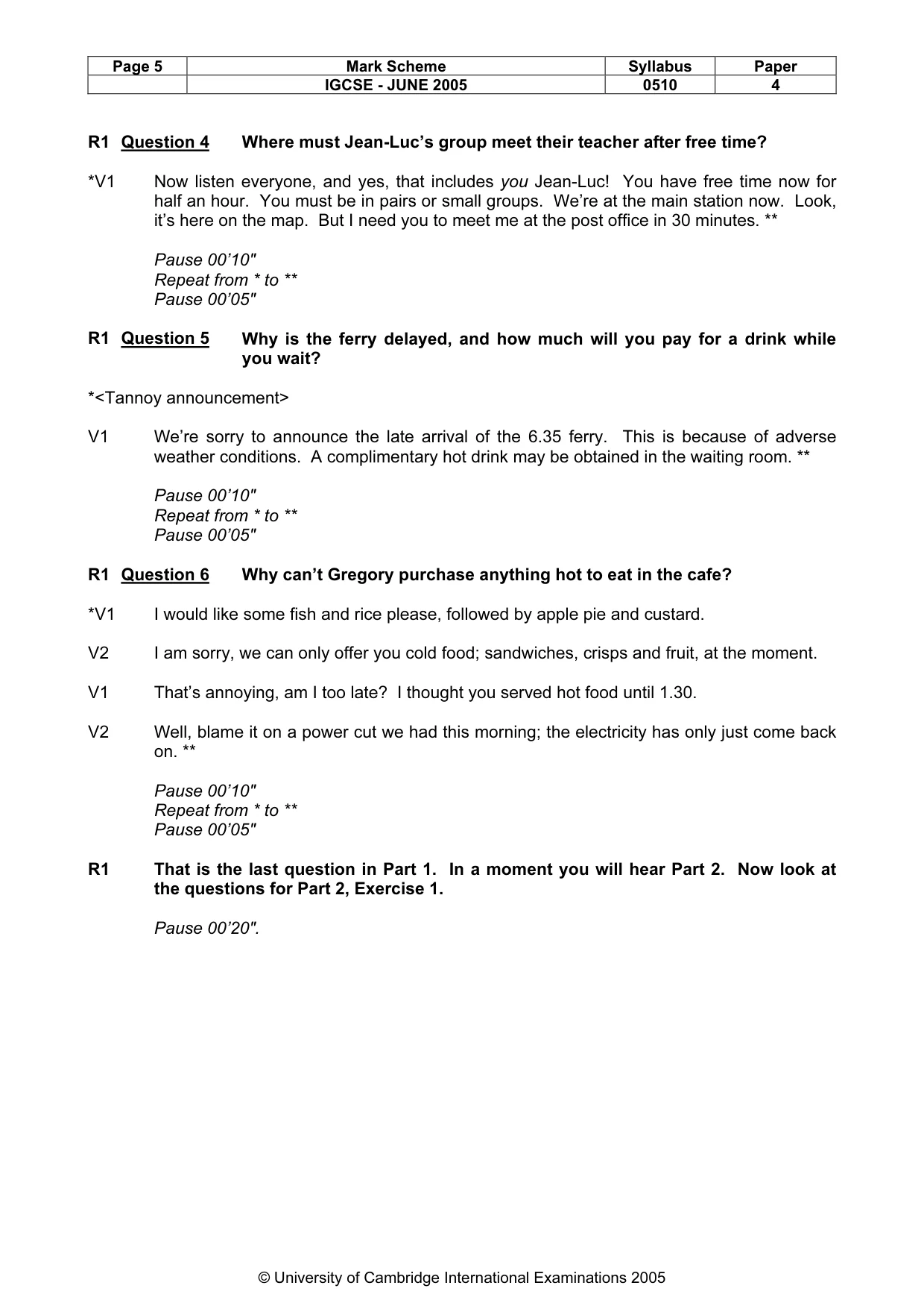 Mark scheme, page 8 of 14