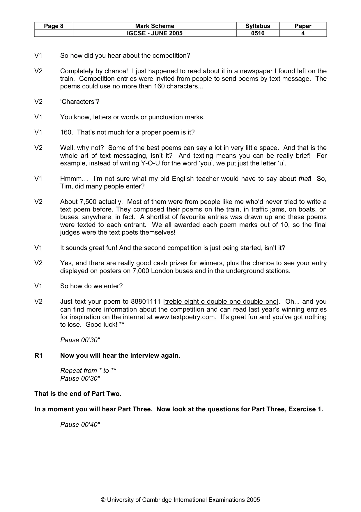 Mark scheme, page 11 of 14
