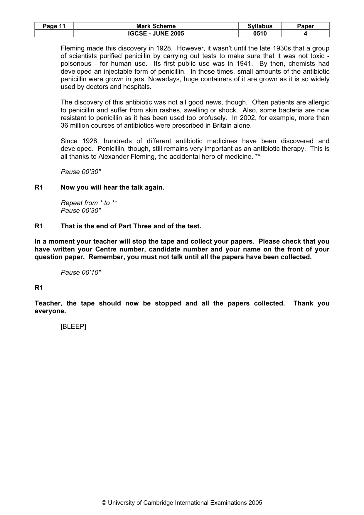 Mark scheme, page 14 of 14