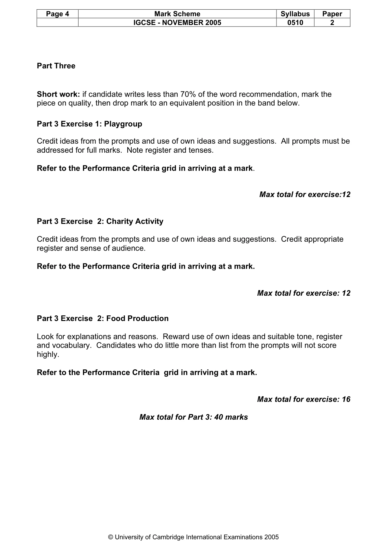 Mark scheme, page 5 of 6