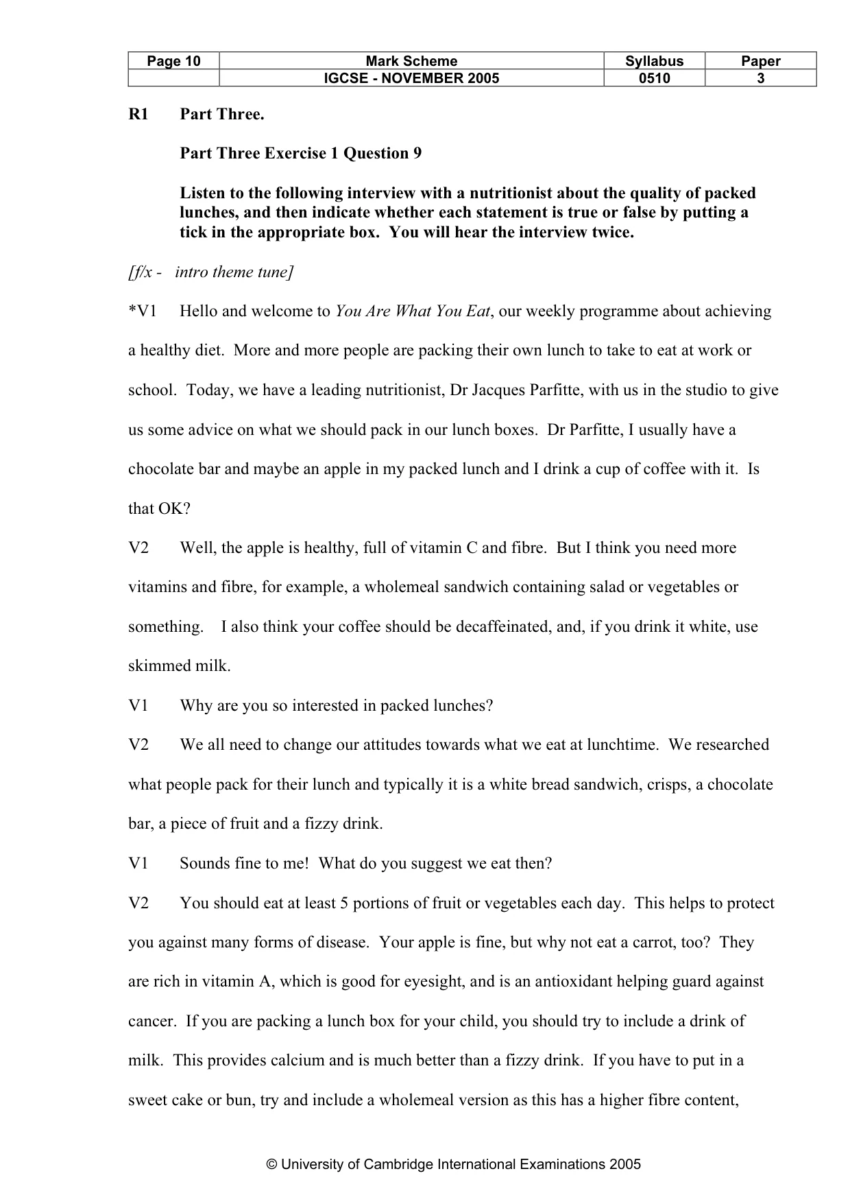 Mark scheme, page 11 of 14
