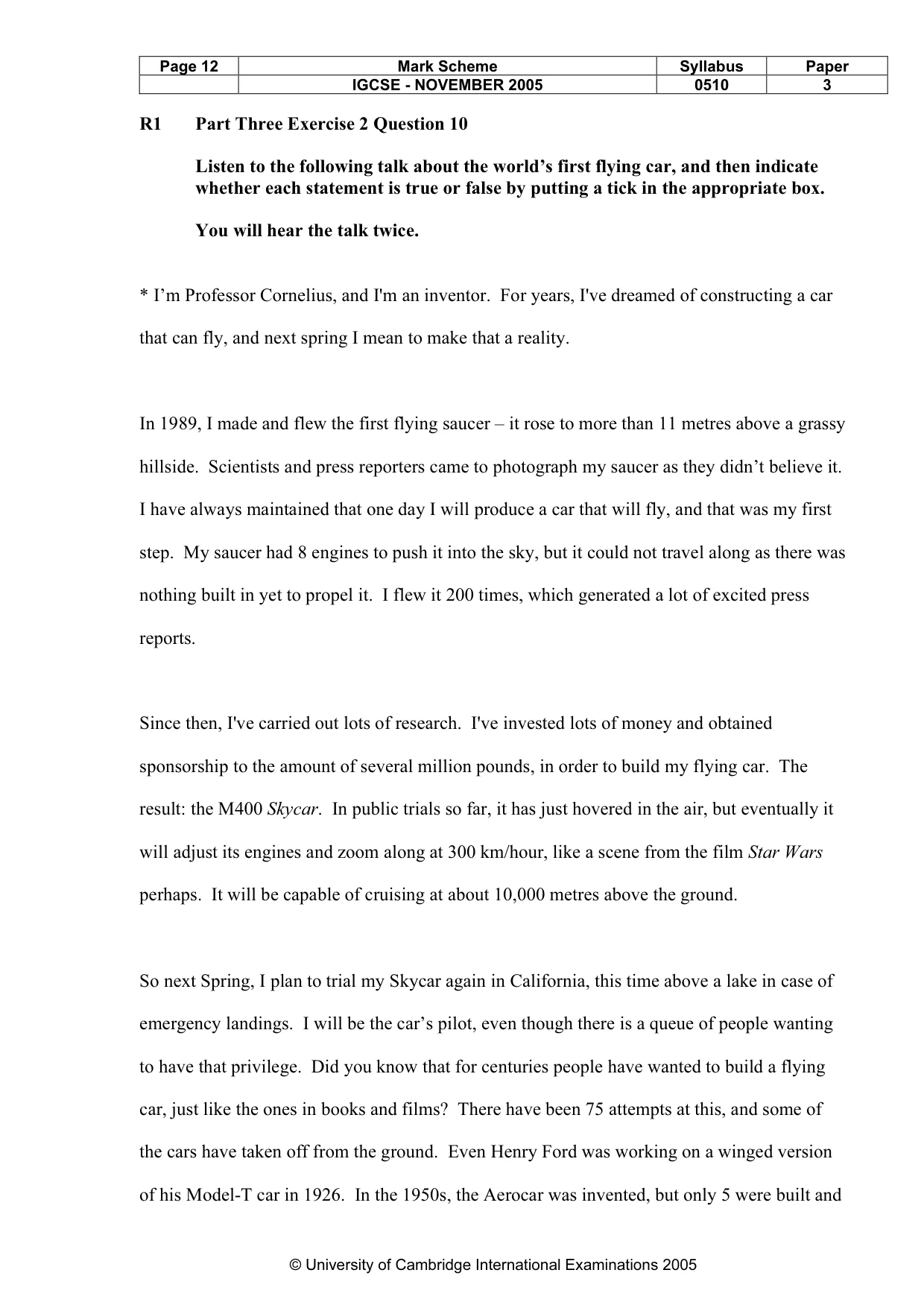 Mark scheme, page 13 of 14