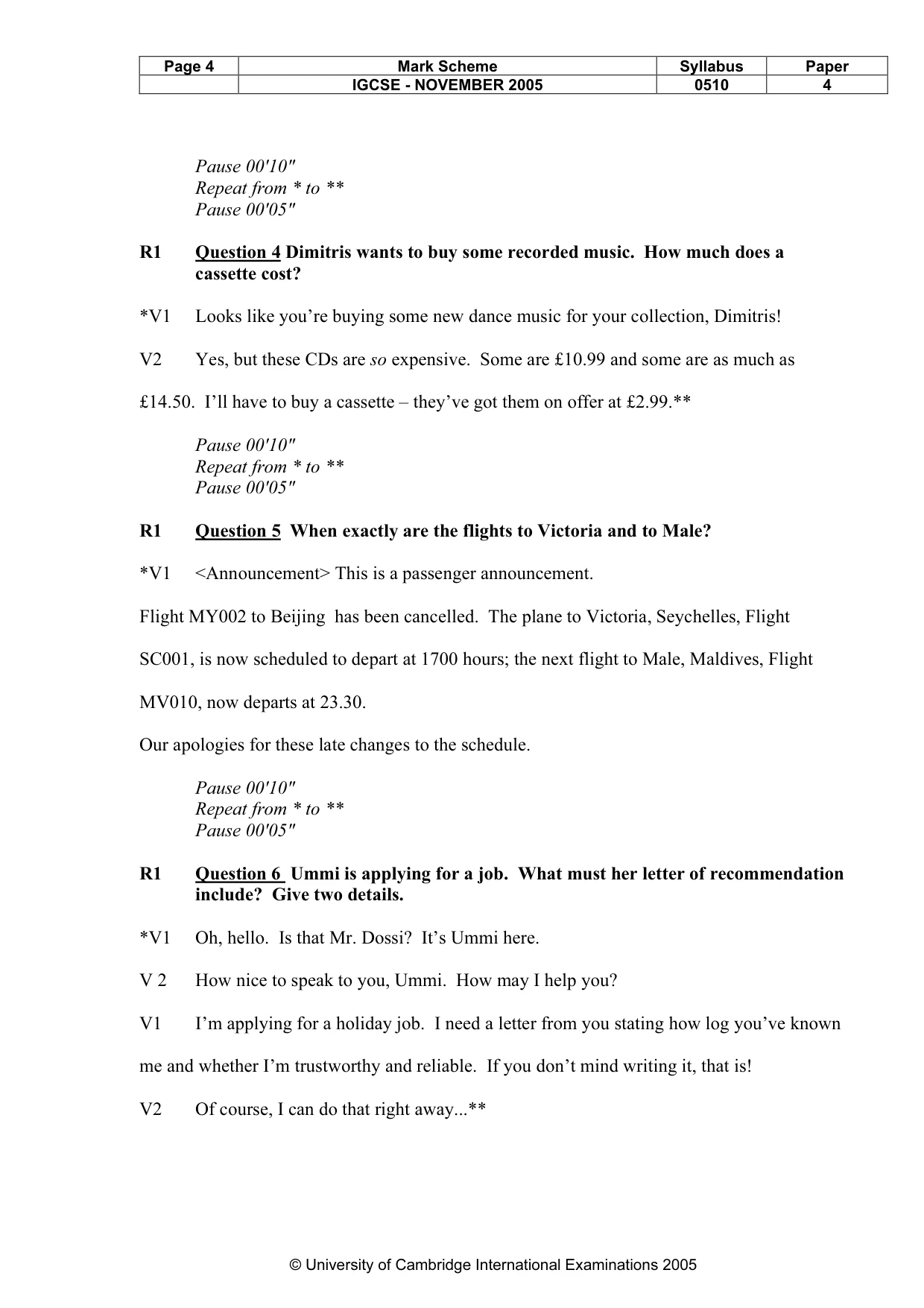 Mark scheme, page 5 of 15