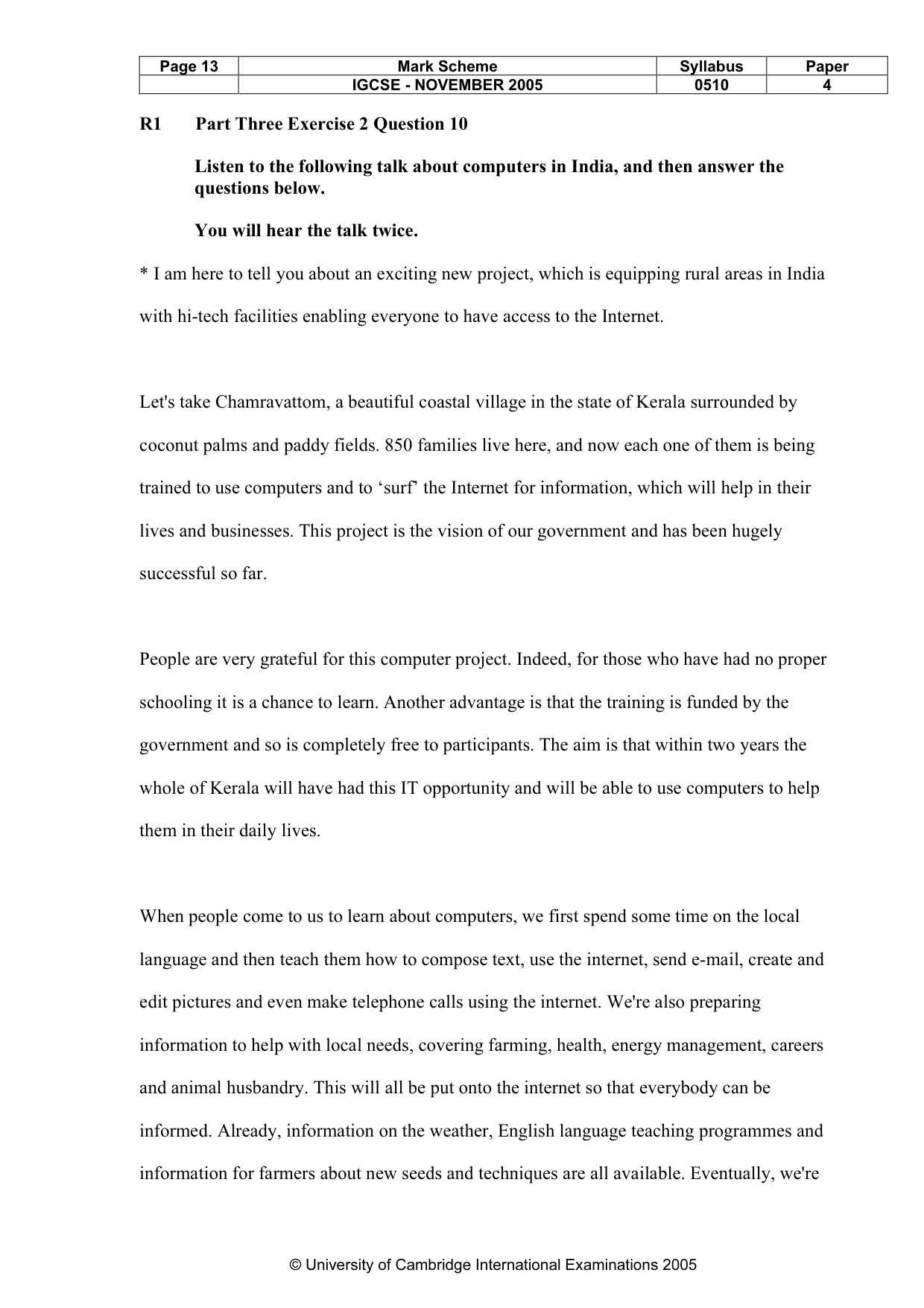Mark scheme, page 14 of 15