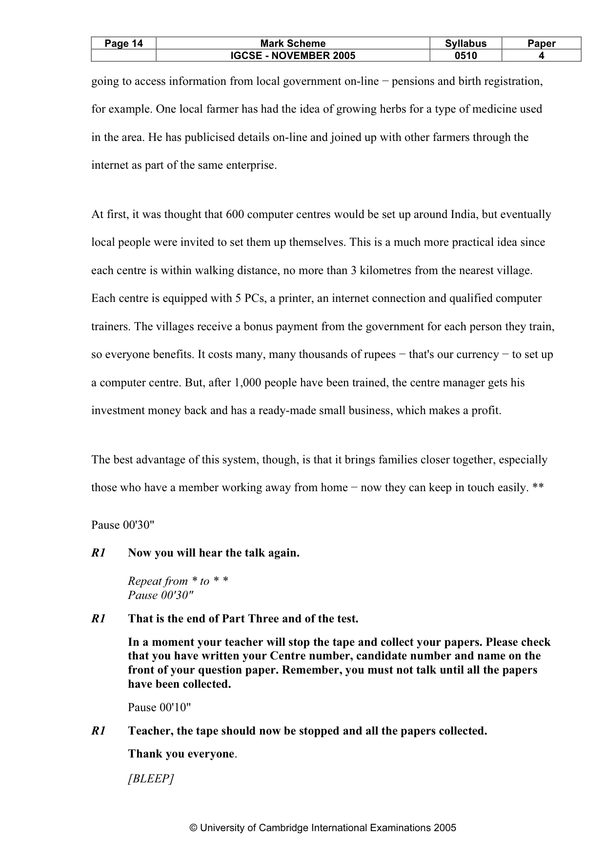 Mark scheme, page 15 of 15
