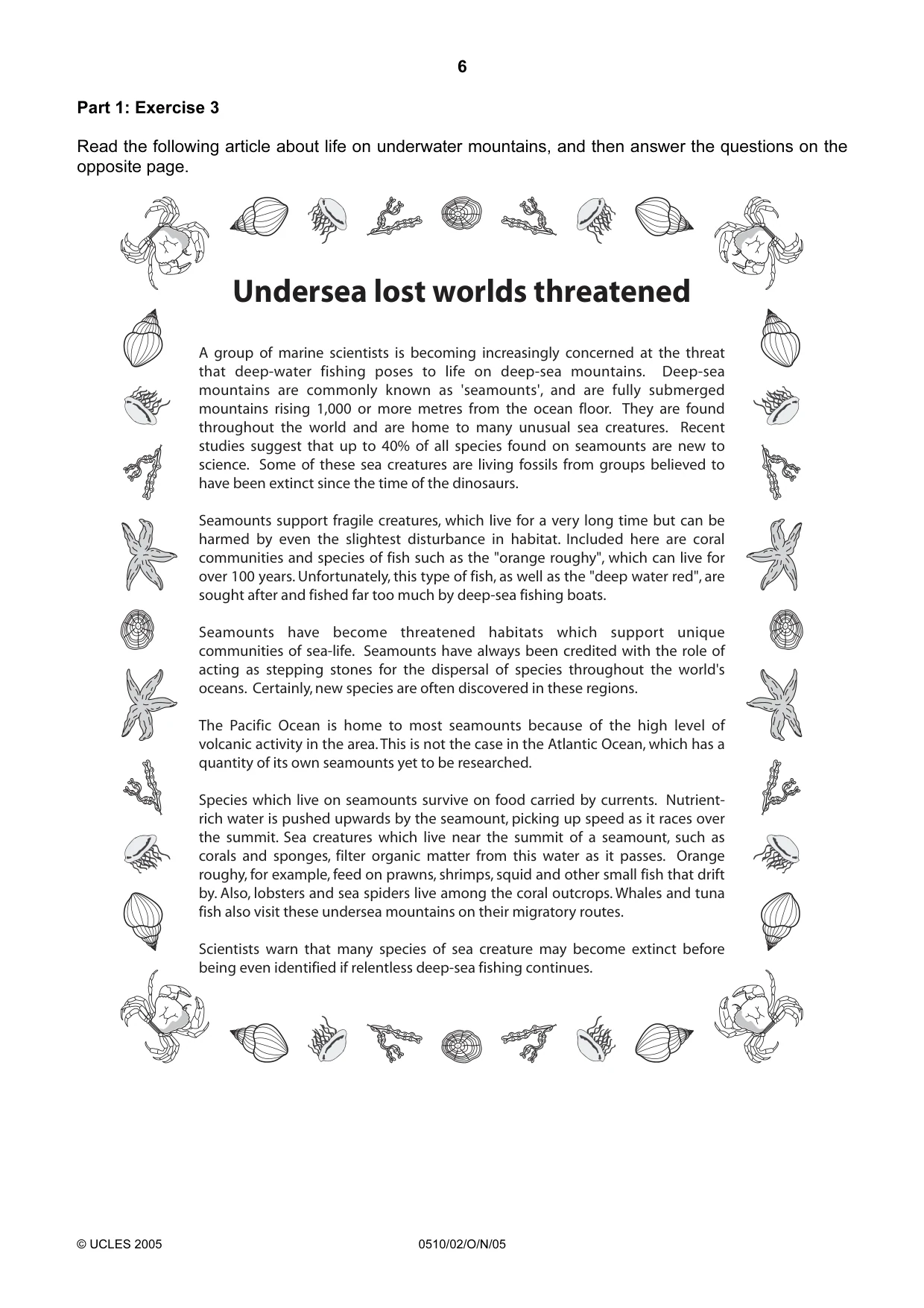Cambridge IGCSE English - Second Language (oral endorsement) 0510 2005 Oct/Nov Paper 2 · Variant 1 question paper, page 6 of 20