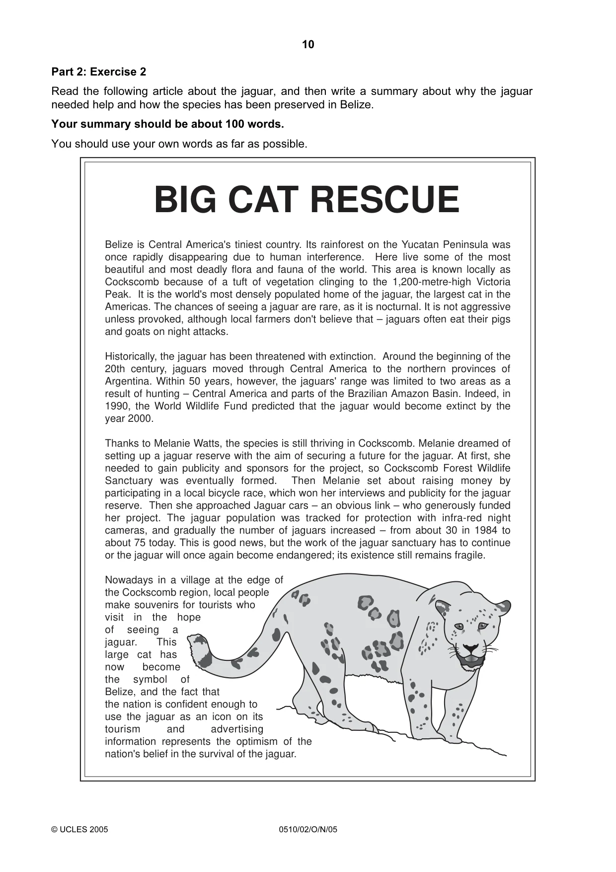 Cambridge IGCSE English - Second Language (oral endorsement) 0510 2005 Oct/Nov Paper 2 · Variant 1 question paper, page 10 of 20