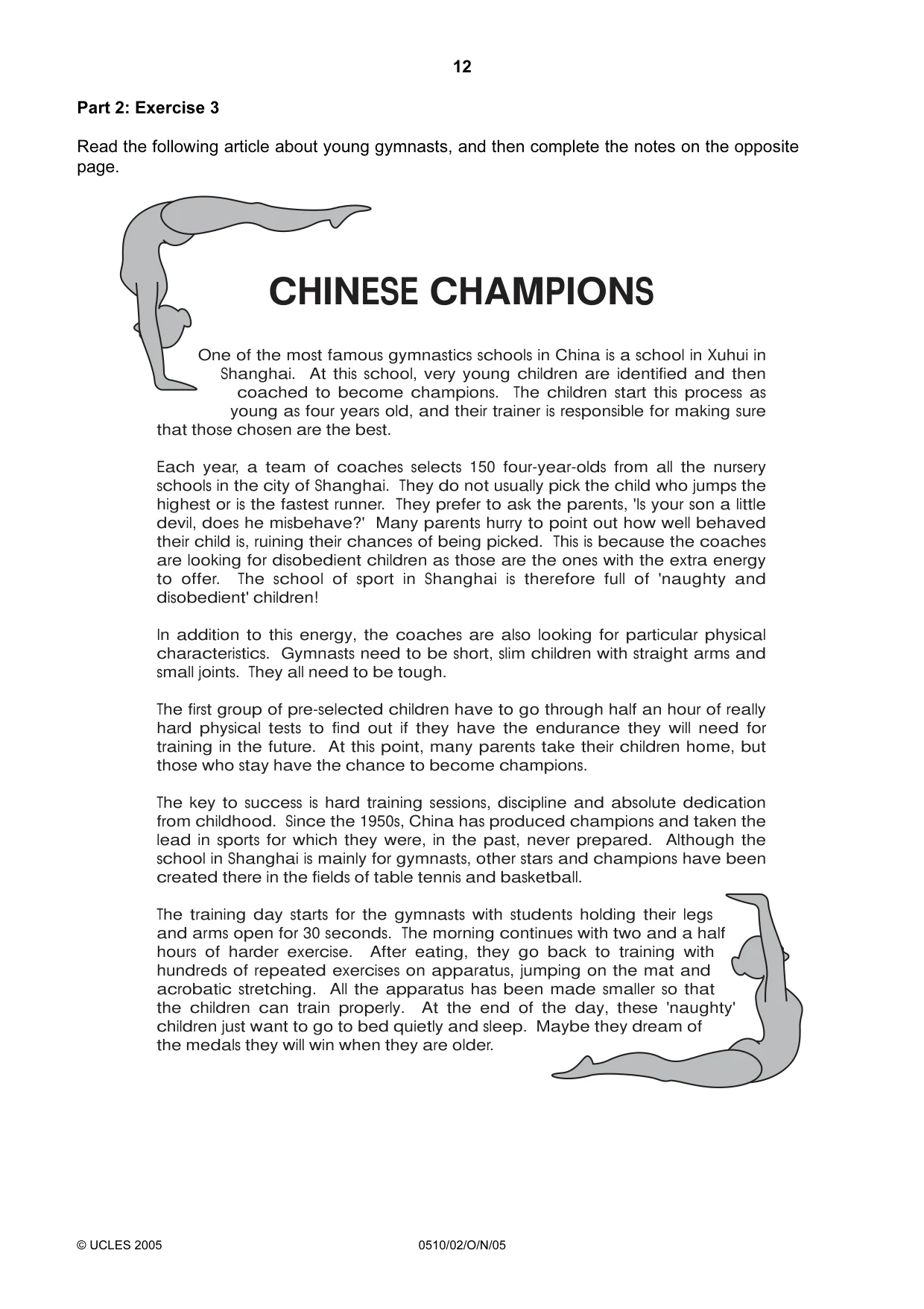 Cambridge IGCSE English - Second Language (oral endorsement) 0510 2005 Oct/Nov Paper 2 · Variant 1 question paper, page 12 of 20