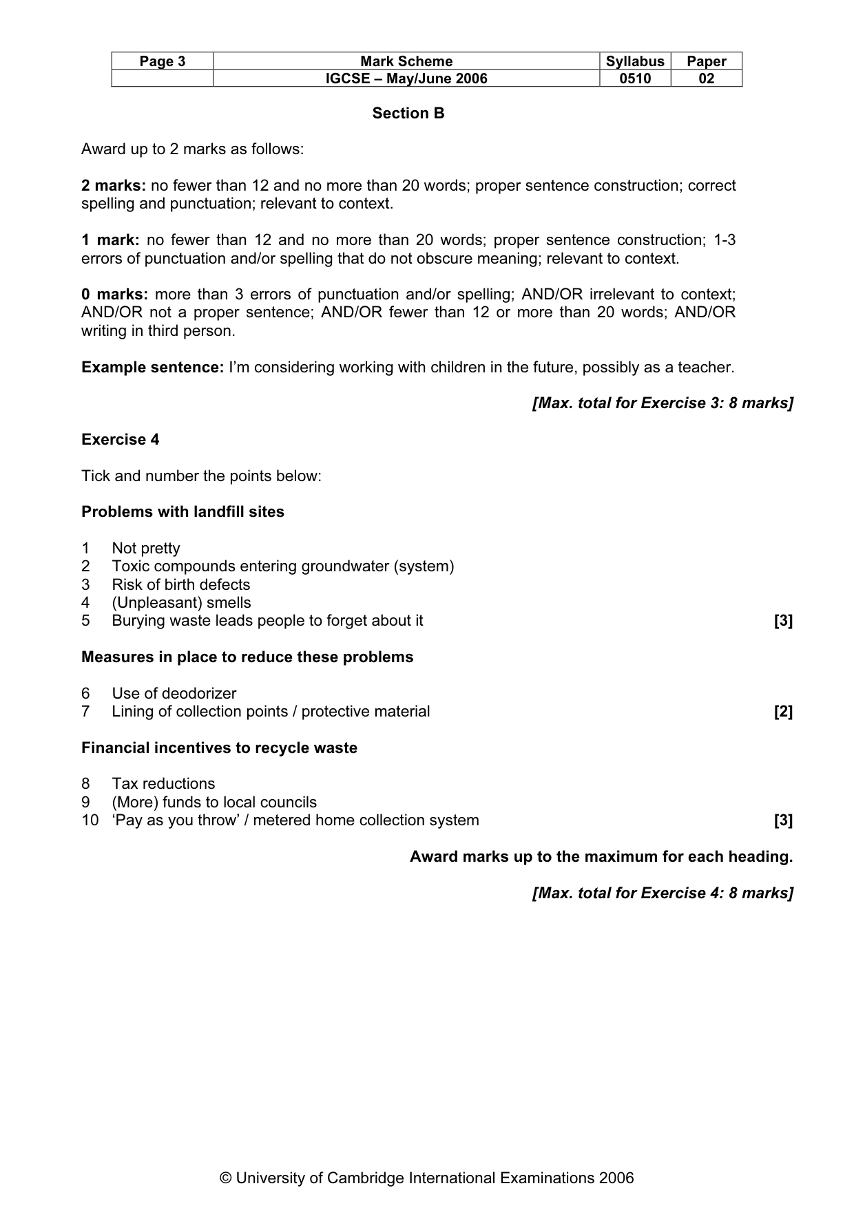 Mark scheme, page 4 of 7