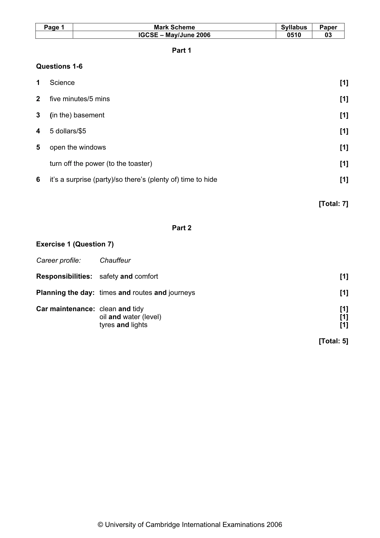 Mark scheme, page 2 of 15