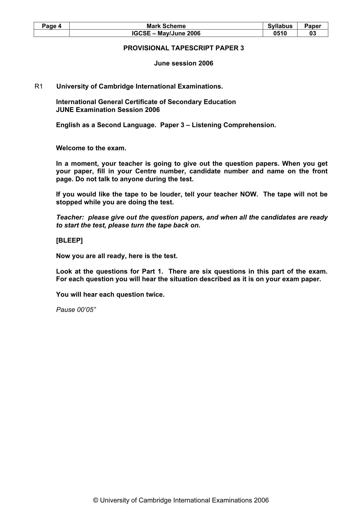 Mark scheme, page 5 of 15