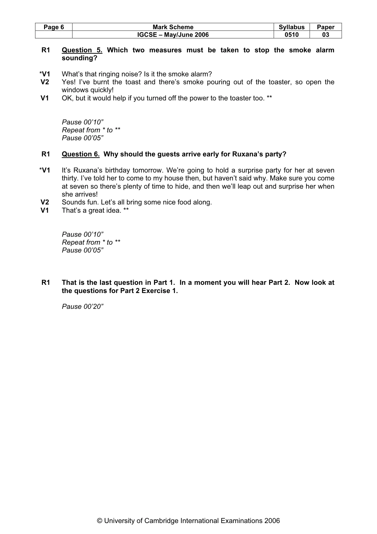Mark scheme, page 7 of 15