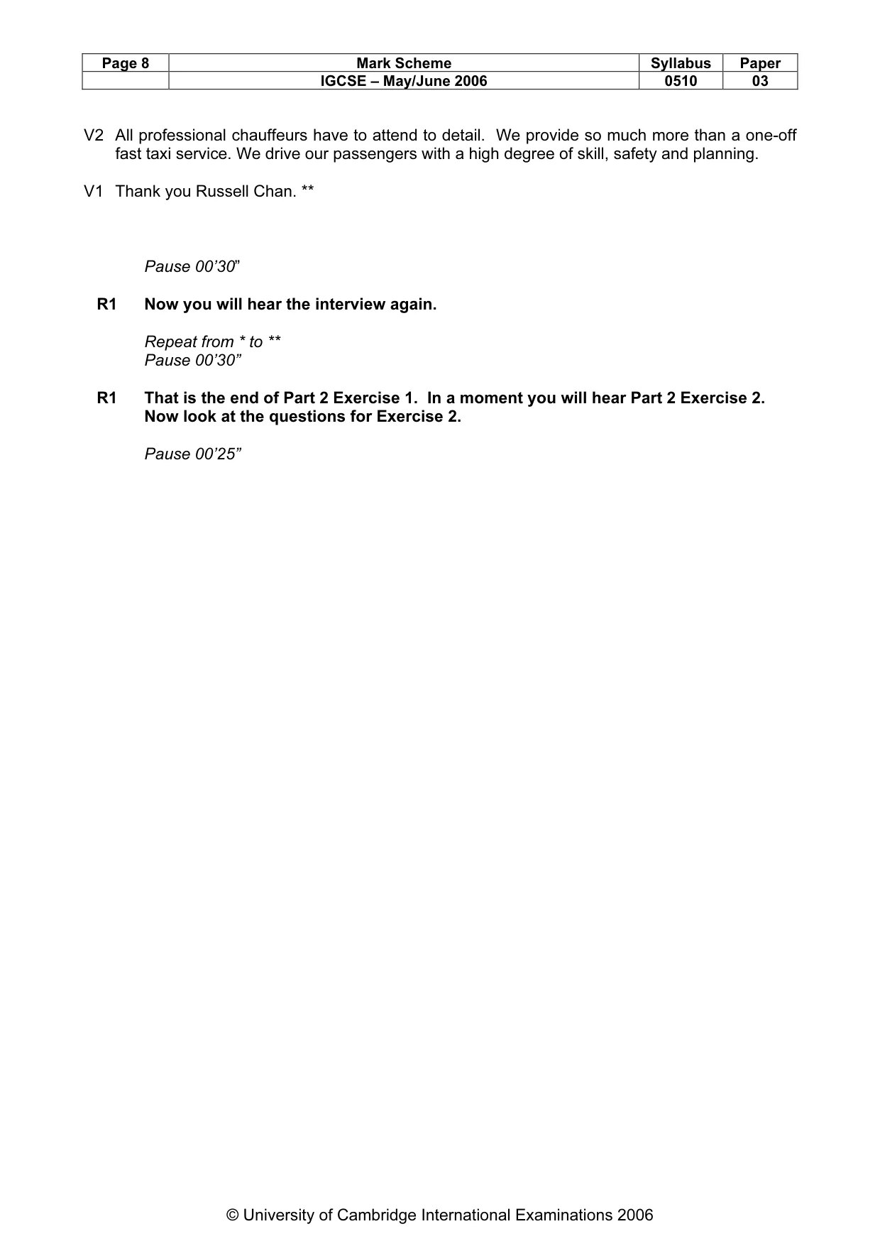 Mark scheme, page 9 of 15