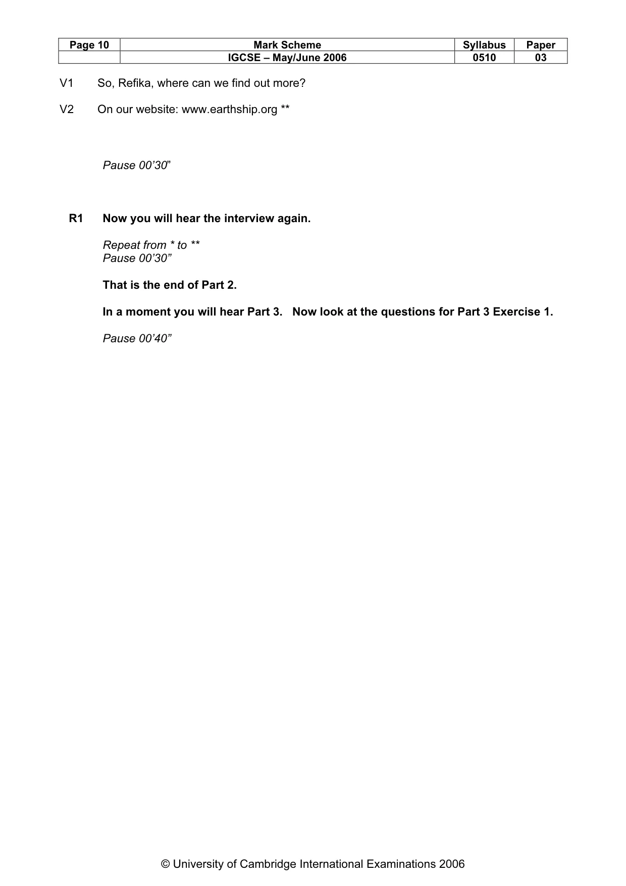 Mark scheme, page 11 of 15