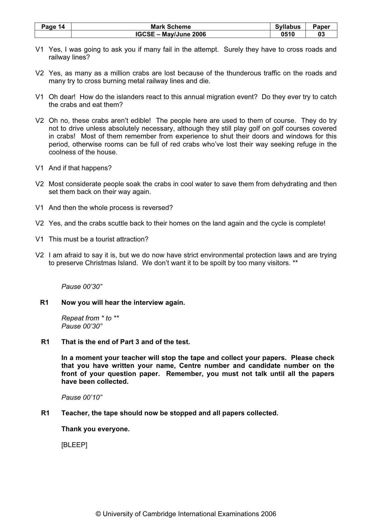 Mark scheme, page 15 of 15