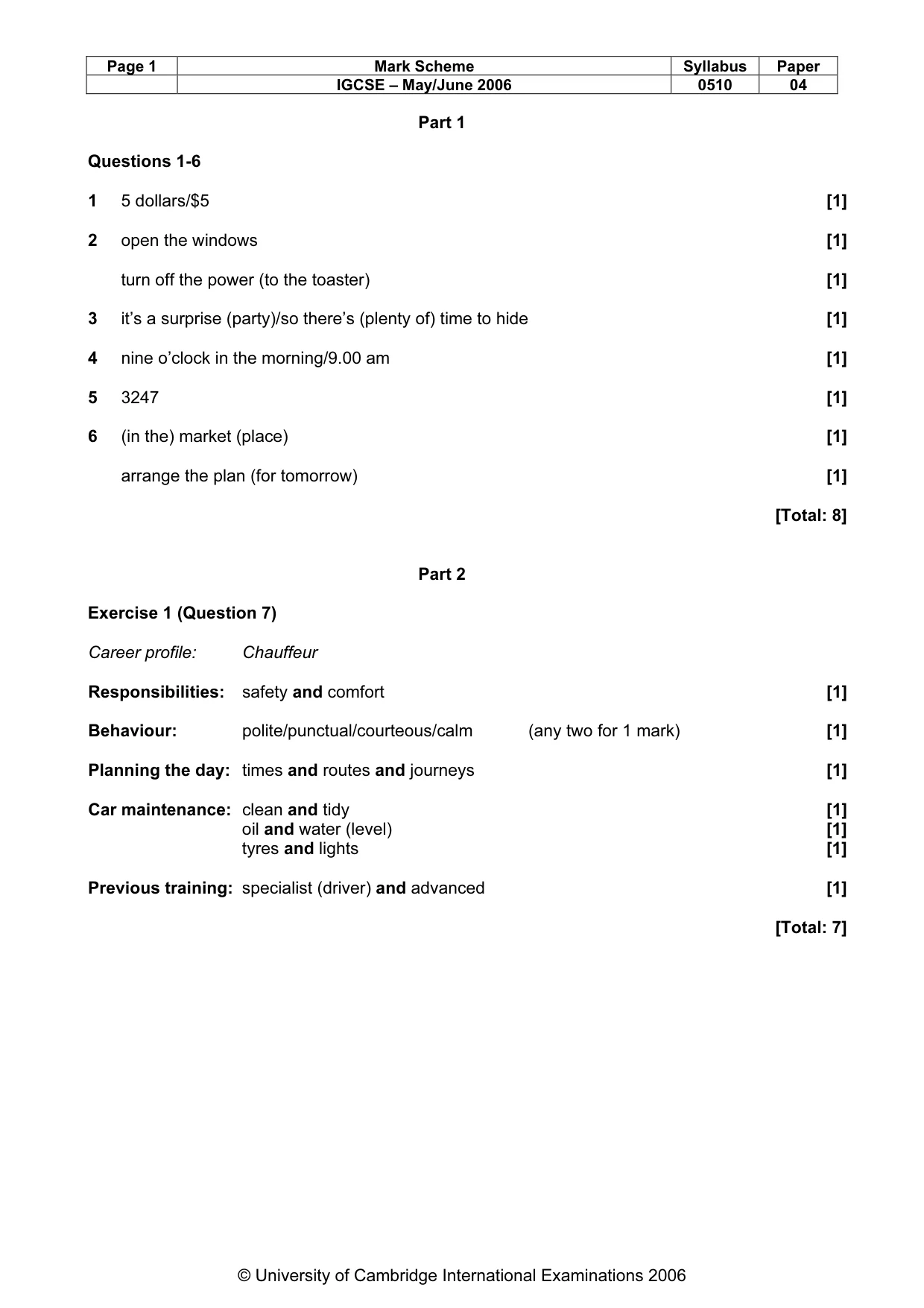 Mark scheme, page 2 of 15