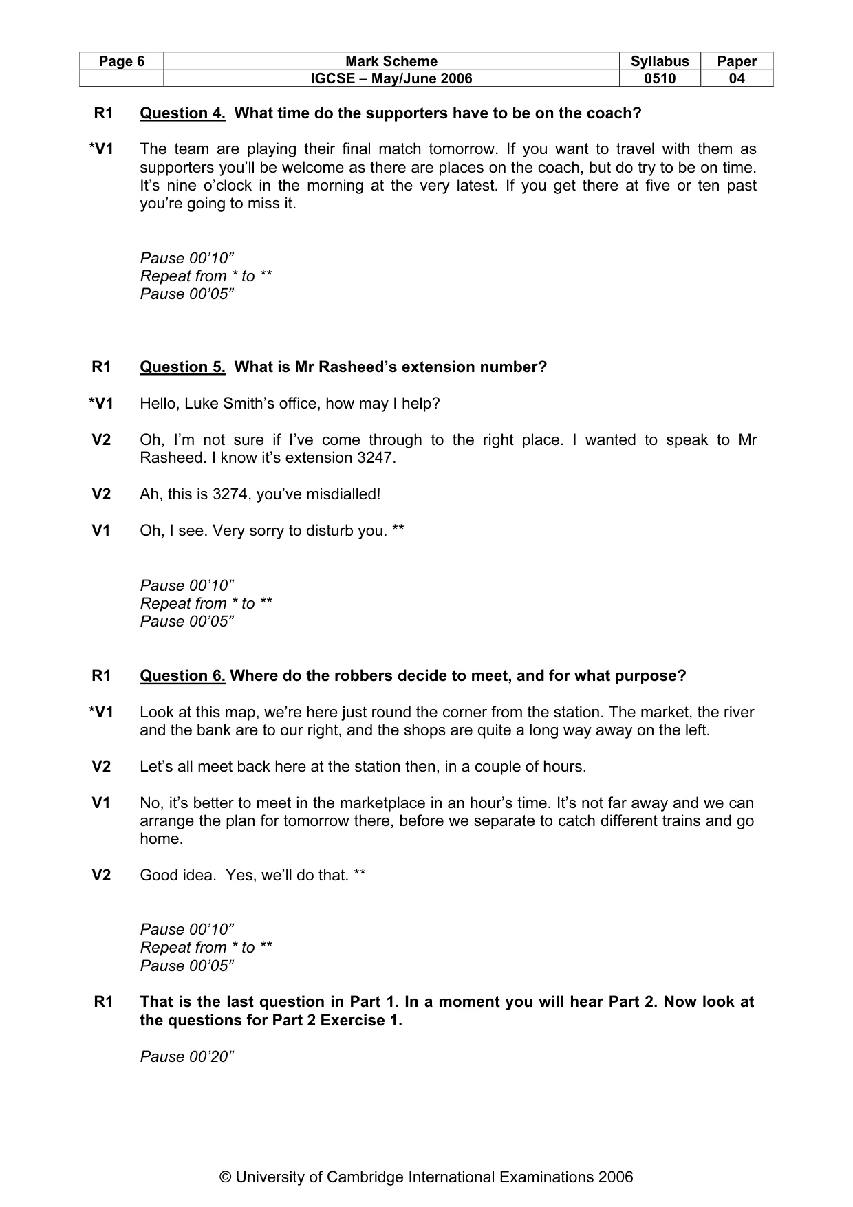 Mark scheme, page 7 of 15