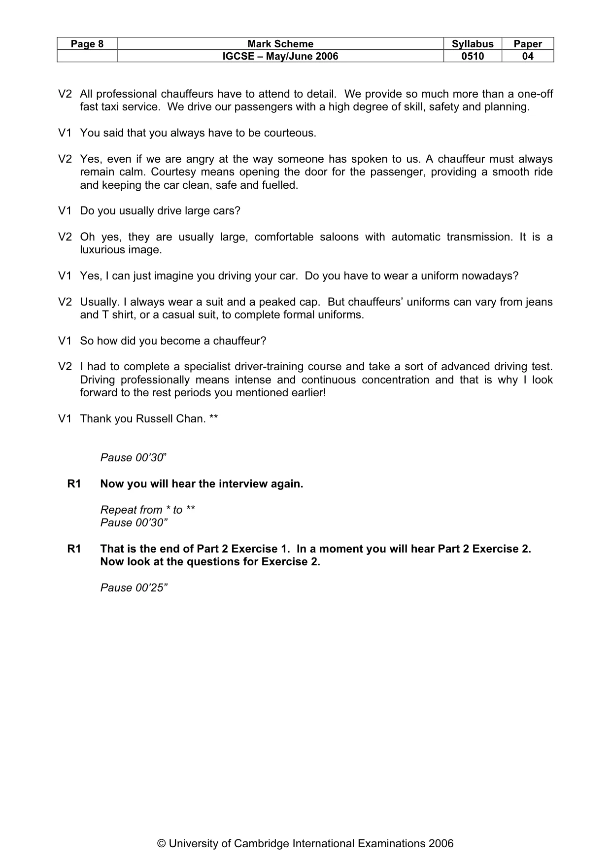 Mark scheme, page 9 of 15
