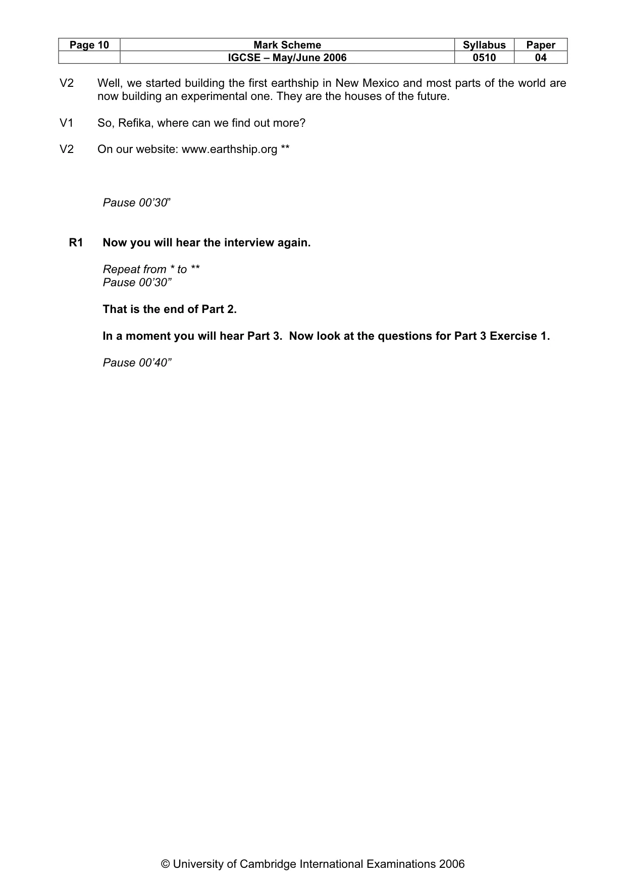 Mark scheme, page 11 of 15