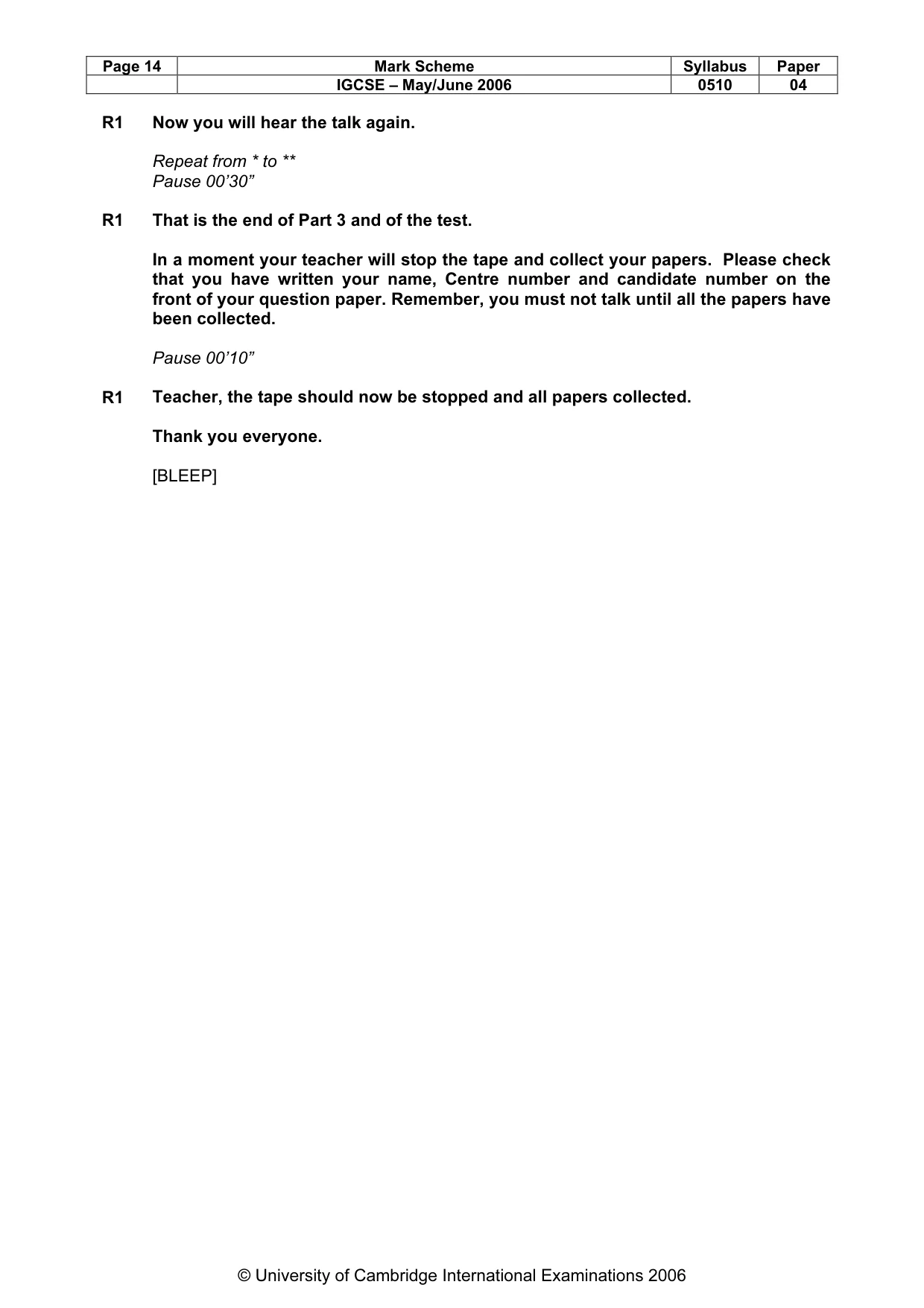Mark scheme, page 15 of 15