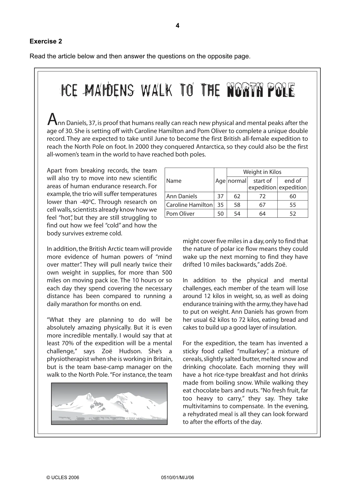 Cambridge IGCSE English - Second Language (oral endorsement) 0510 2006 May/June Paper 1 · Variant 1 question paper, page 4 of 16