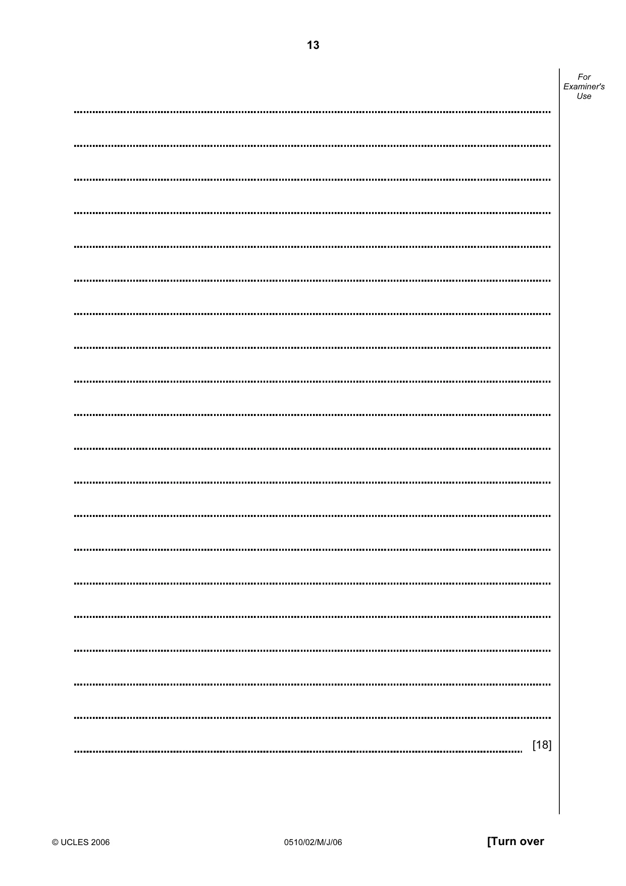 Cambridge IGCSE English - Second Language (oral endorsement) 0510 2006 May/June Paper 2 · Variant 1 question paper, page 13 of 16