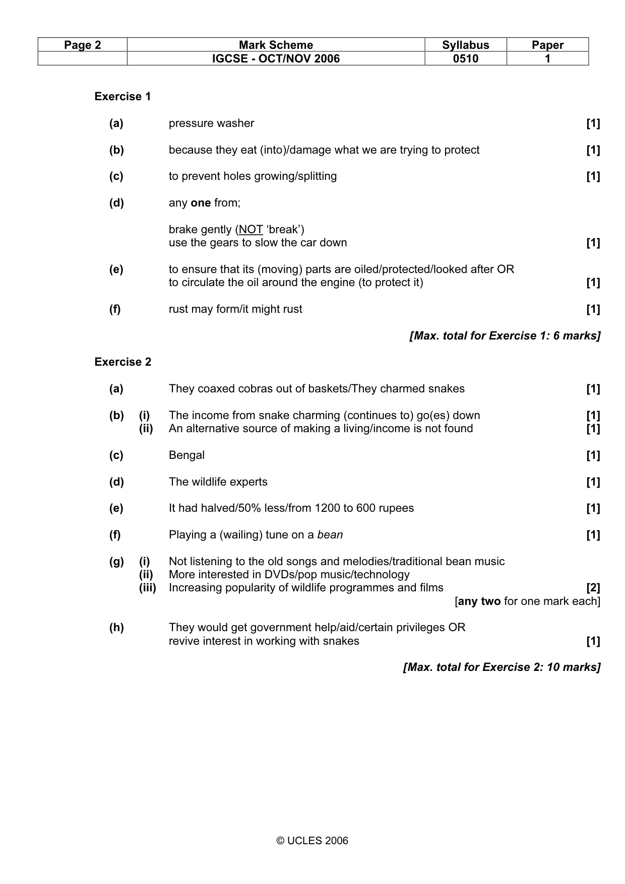 Mark scheme, page 2 of 7