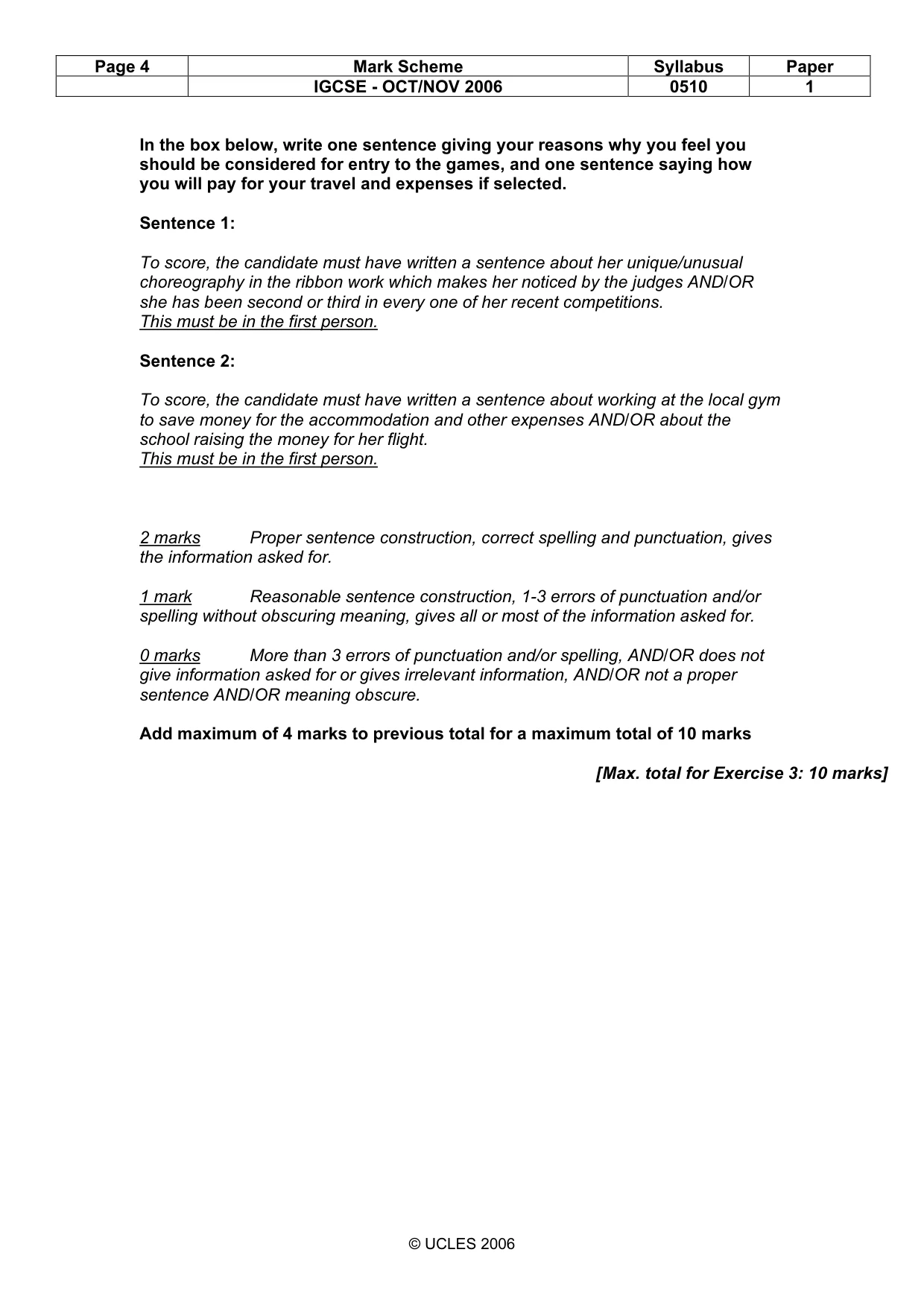 Mark scheme, page 4 of 7