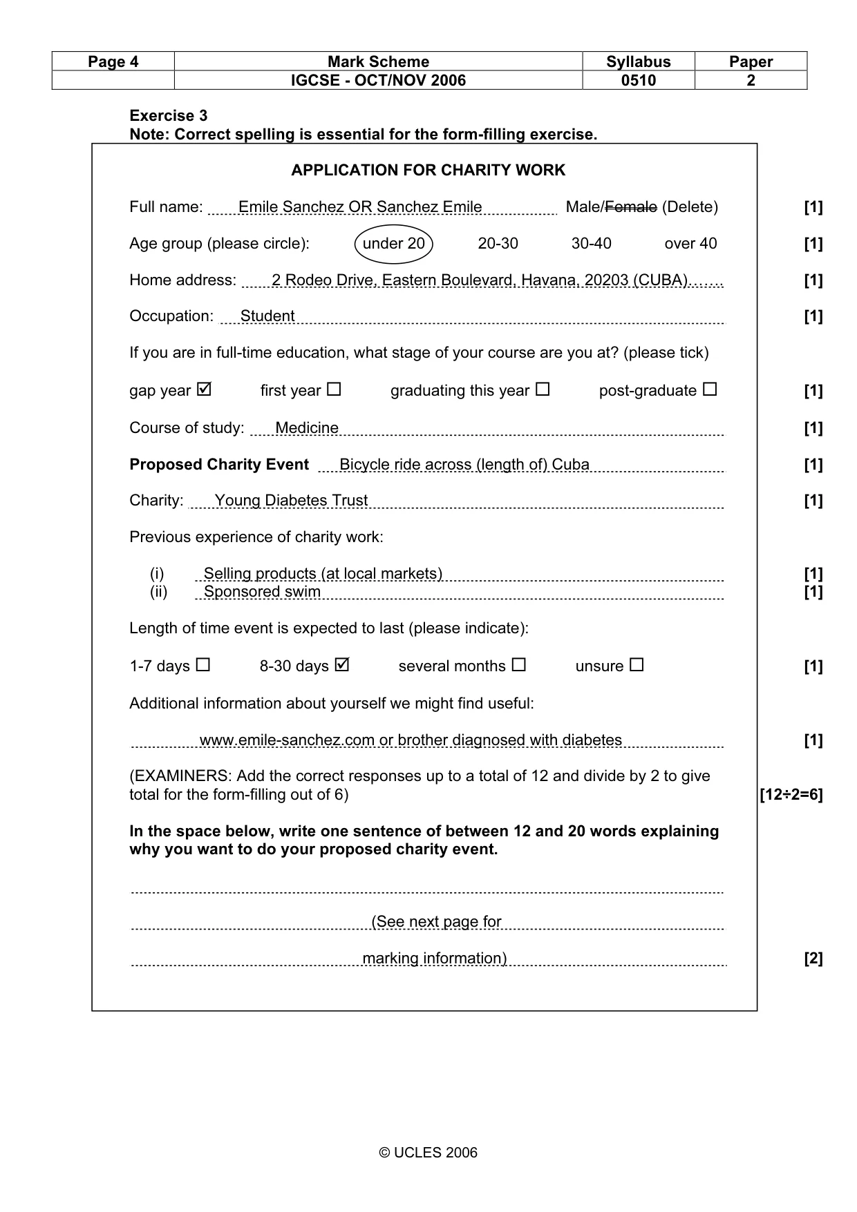 Mark scheme, page 4 of 10