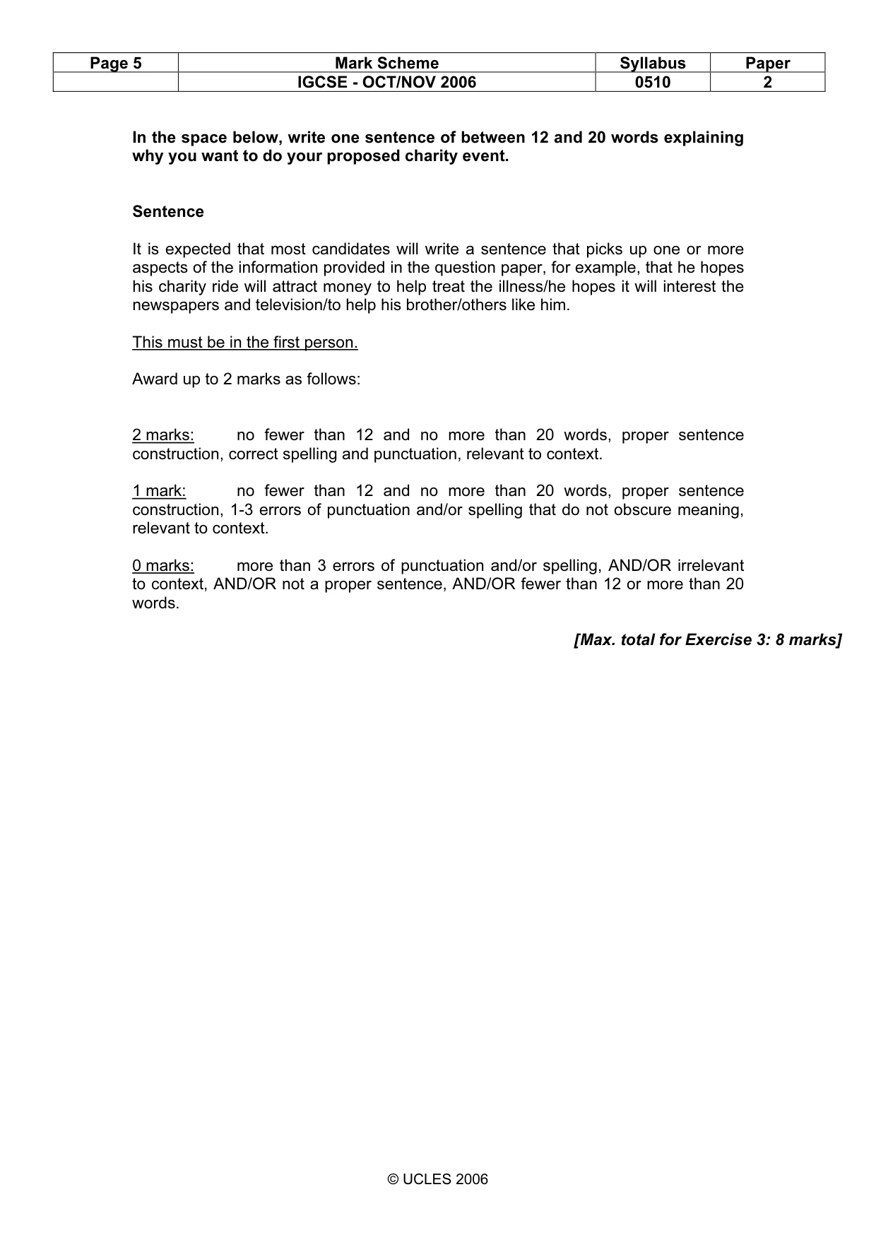 Mark scheme, page 5 of 10