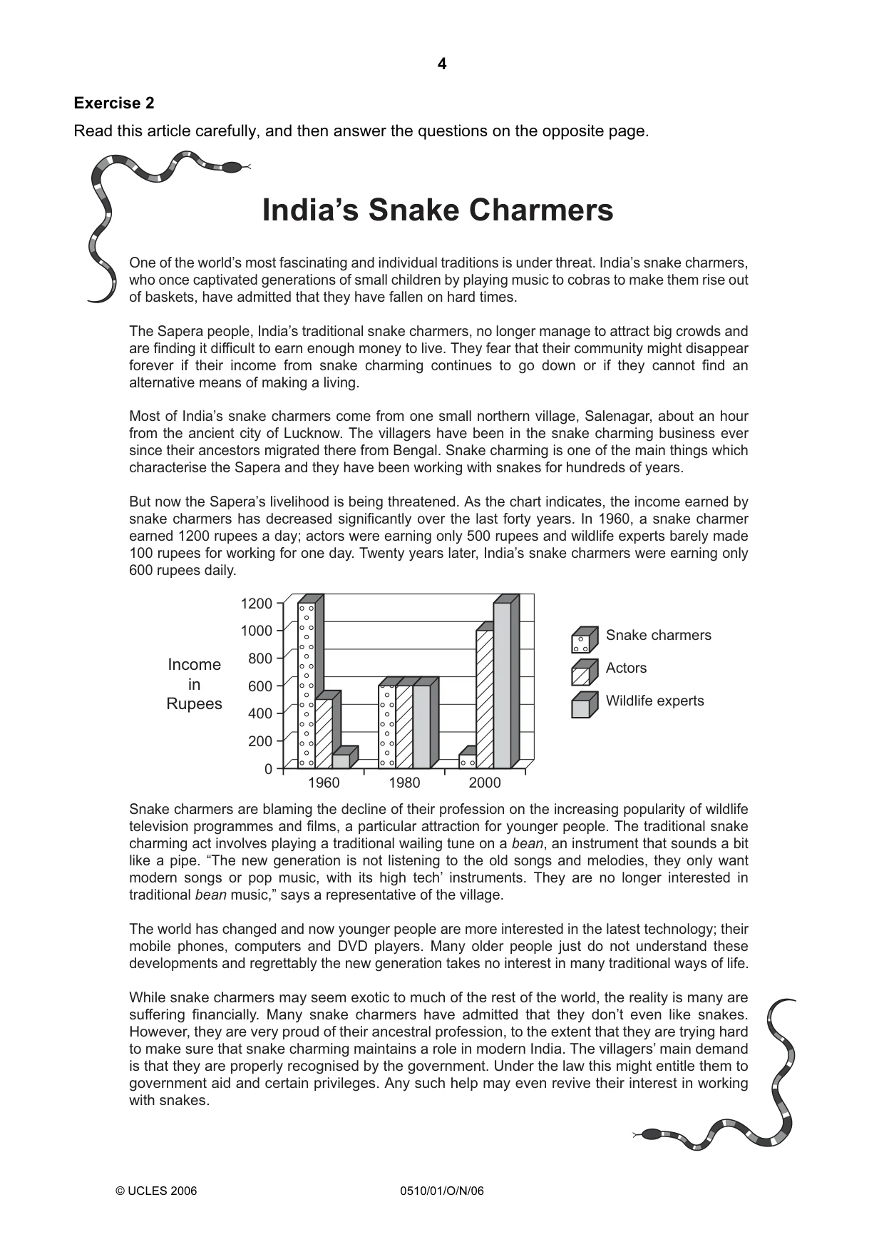 Cambridge IGCSE English - Second Language (oral endorsement) 0510 2006 Oct/Nov Paper 1 · Variant 1 question paper, page 4 of 16