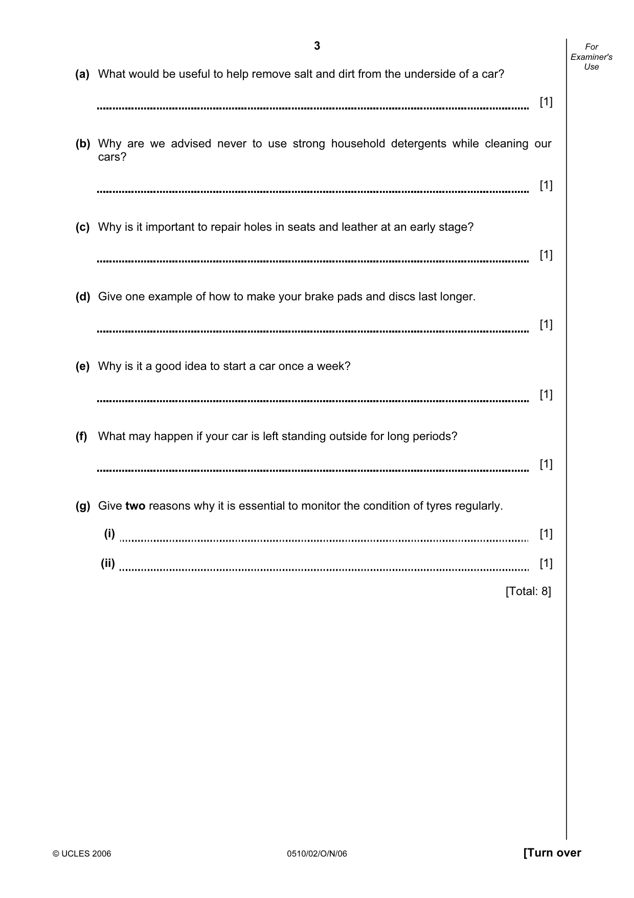 Cambridge IGCSE English - Second Language (oral endorsement) 0510 2006 Oct/Nov Paper 2 · Variant 1 question paper, page 3 of 16