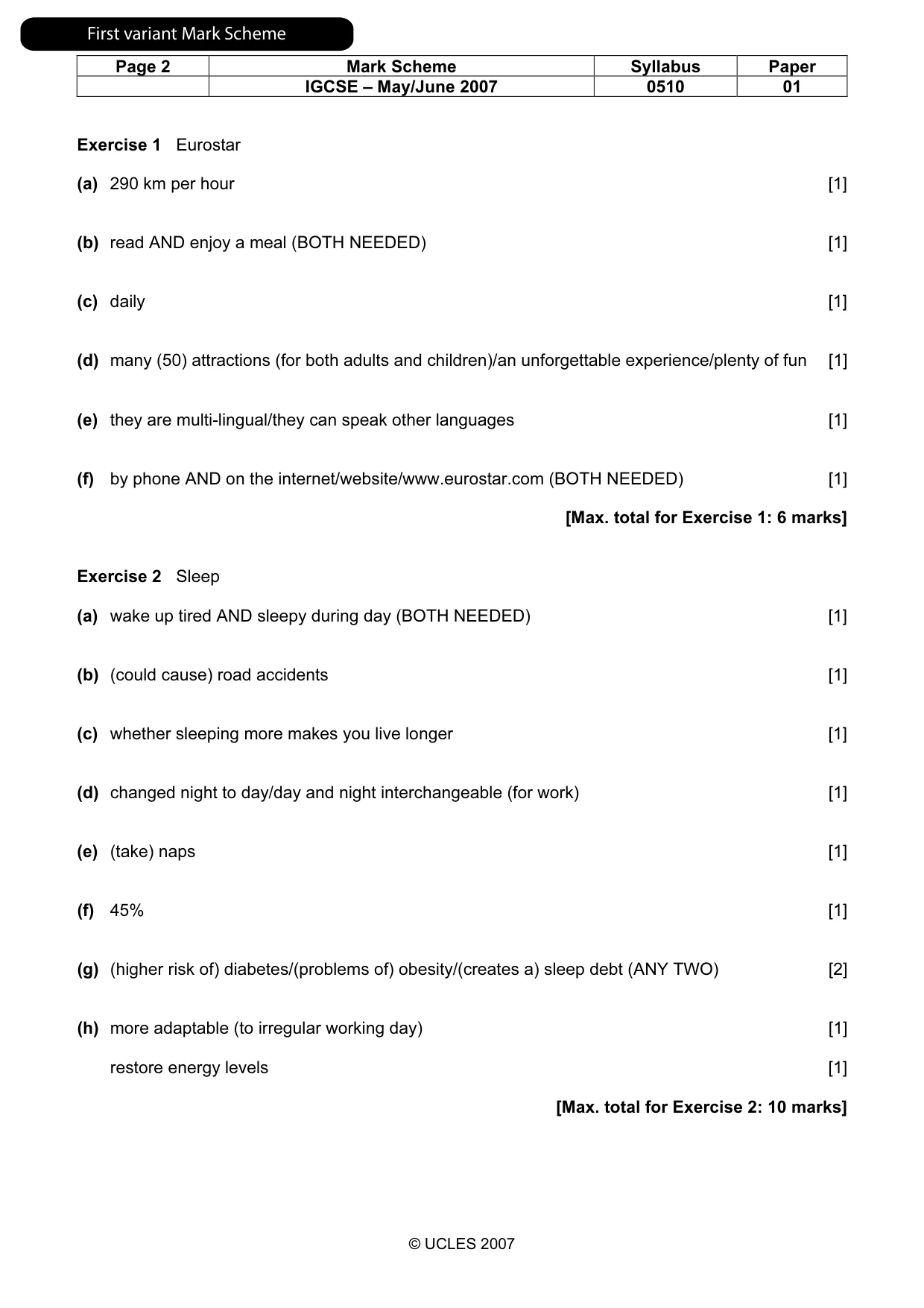 Mark scheme, page 3 of 12