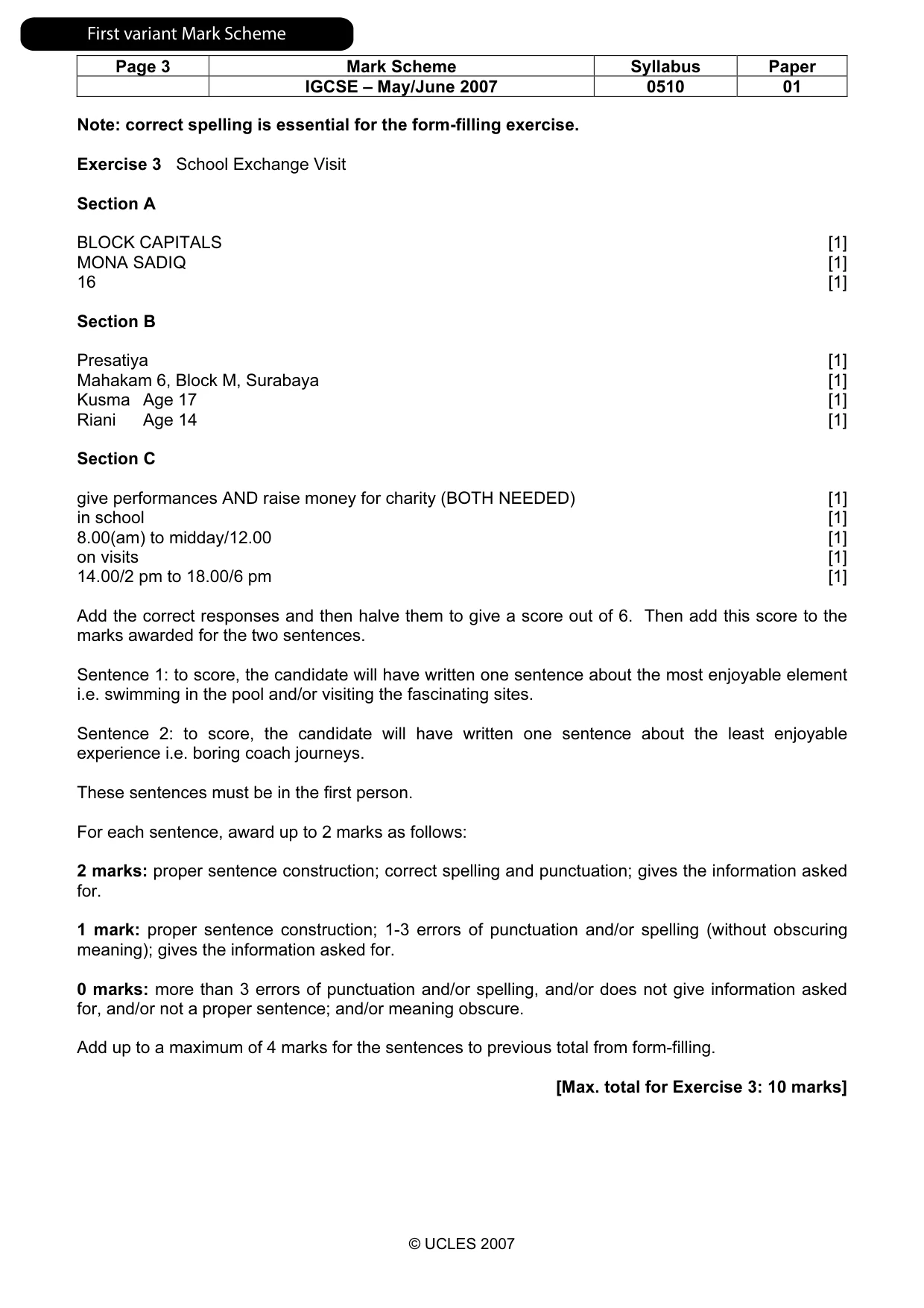 Mark scheme, page 4 of 12