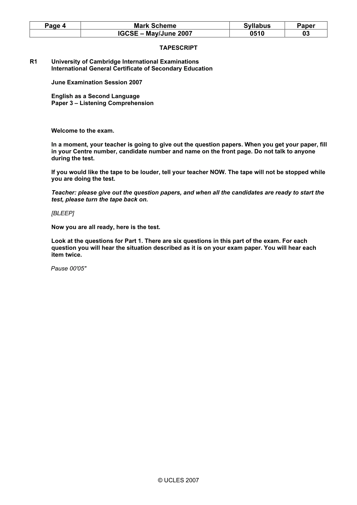 Mark scheme, page 4 of 11